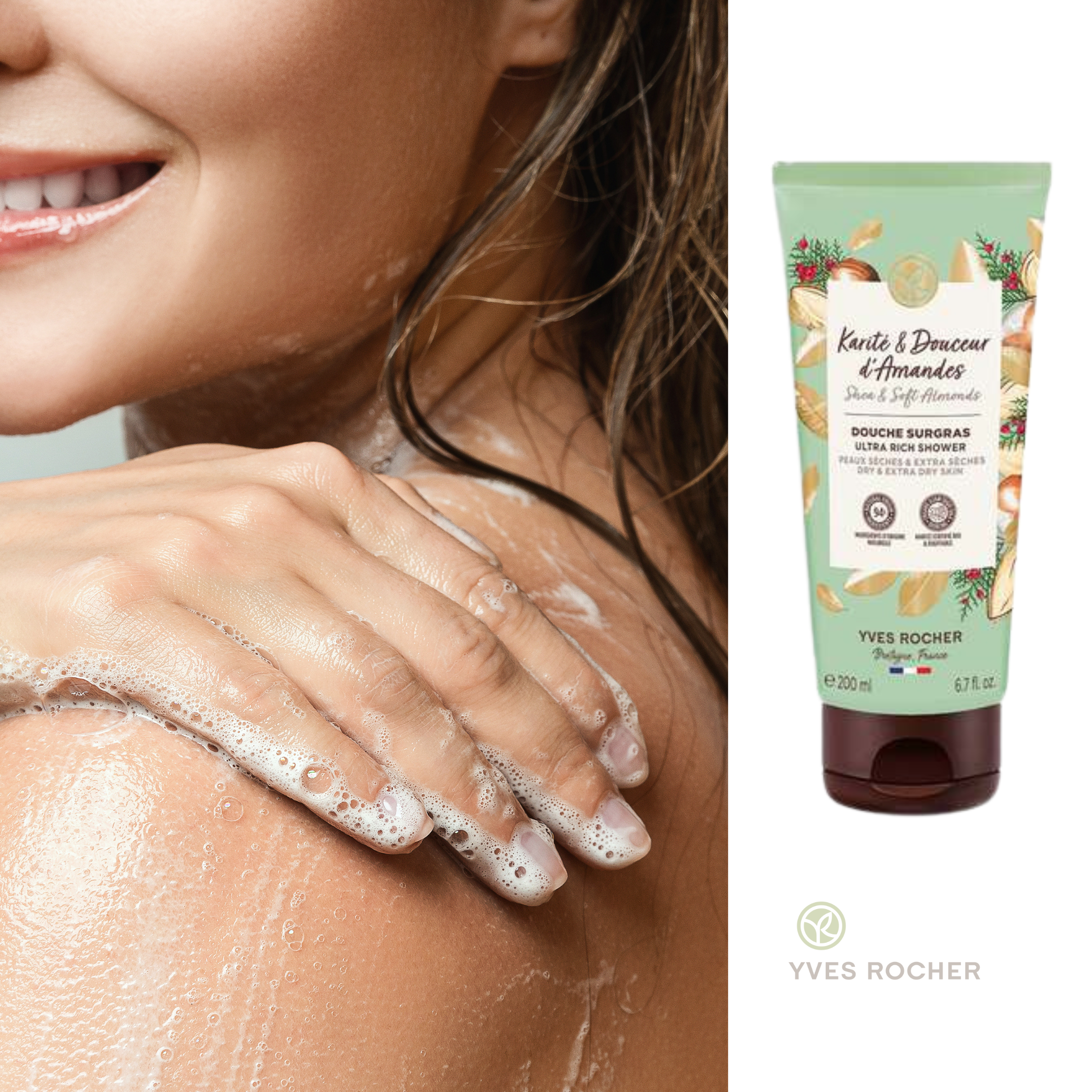 Yves Rocher - Douche Surgras Karité & Douceur d'Amandes - Gel douche 200 ml