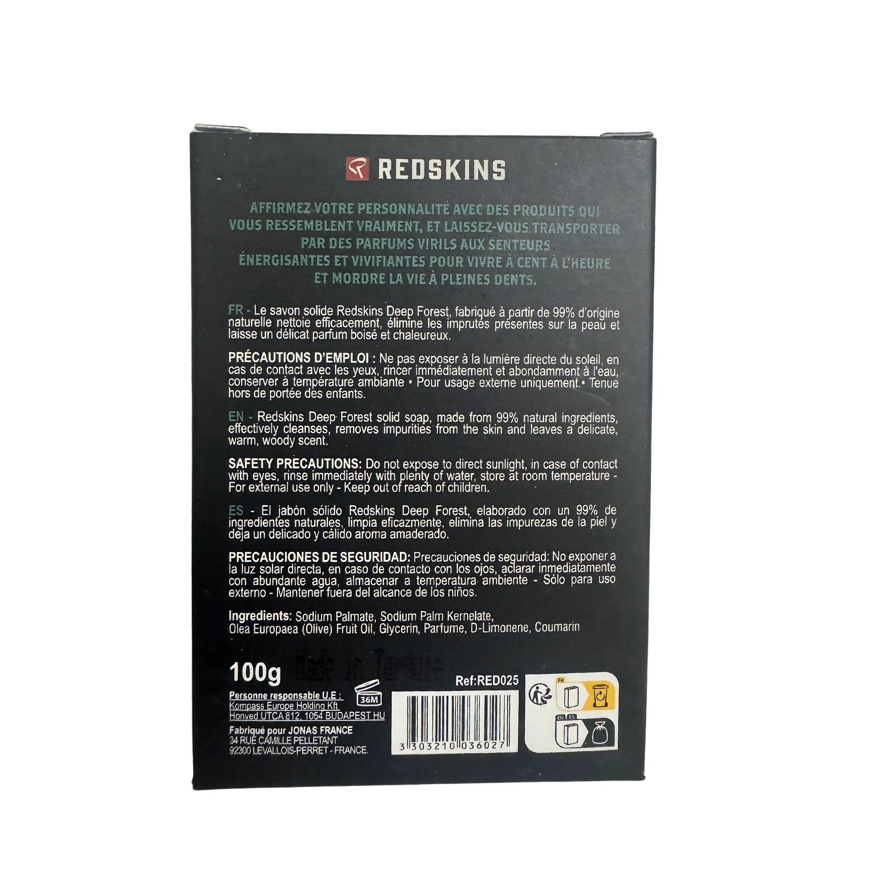 Redskins Savon Barbe & Corps - 3 parfums – 100 g - avec 99% d’ingrédients d’origine naturelle