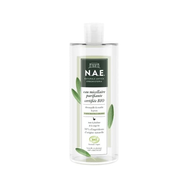 Coffret Beauté Bio N.A.E. – Eau Micellaire 500 ml + Crème Nuit 50 ml + 8 Disques Démaquillants Lavables