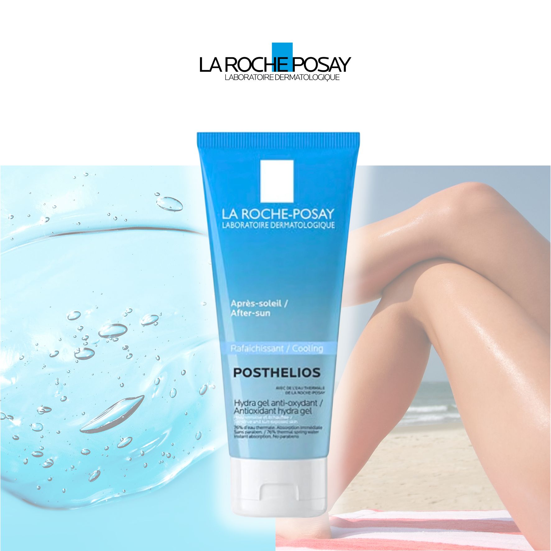 La Roche-Posay Posthelios Hydra-Gel Anti-Oxydant Après-Soleil 100 ml – Gel après-soleil frais, apaisant & hydratant longue durée