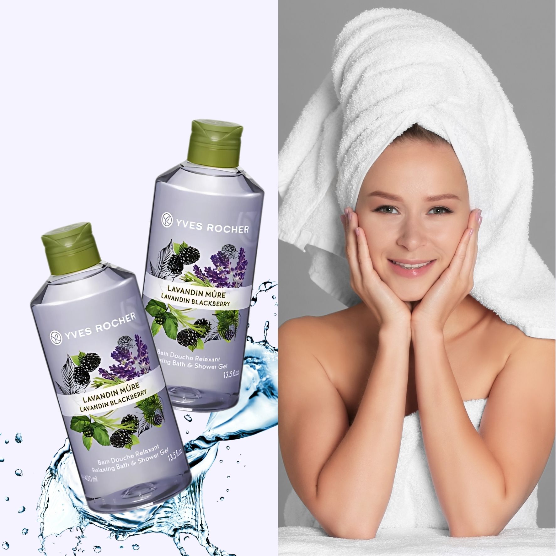 Yves Rocher Bain Douche Relaxant Lavandin & Mûre 400 ml – Gel douche douceur aux bienfaits relaxants