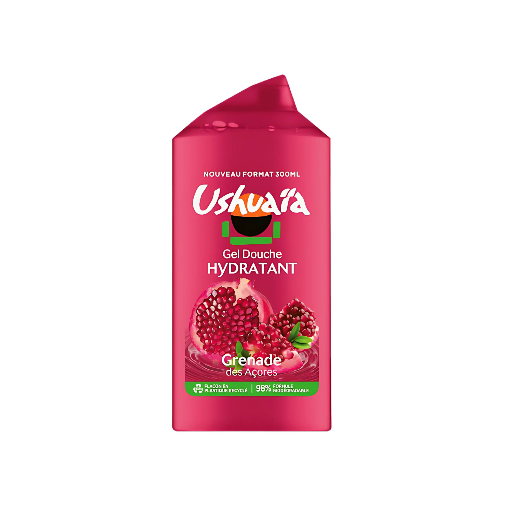 Ushuaïa Gel Douche Grenade du Maroc 300 ml – Vitalisant, hydratant, parfum fruité & vegan