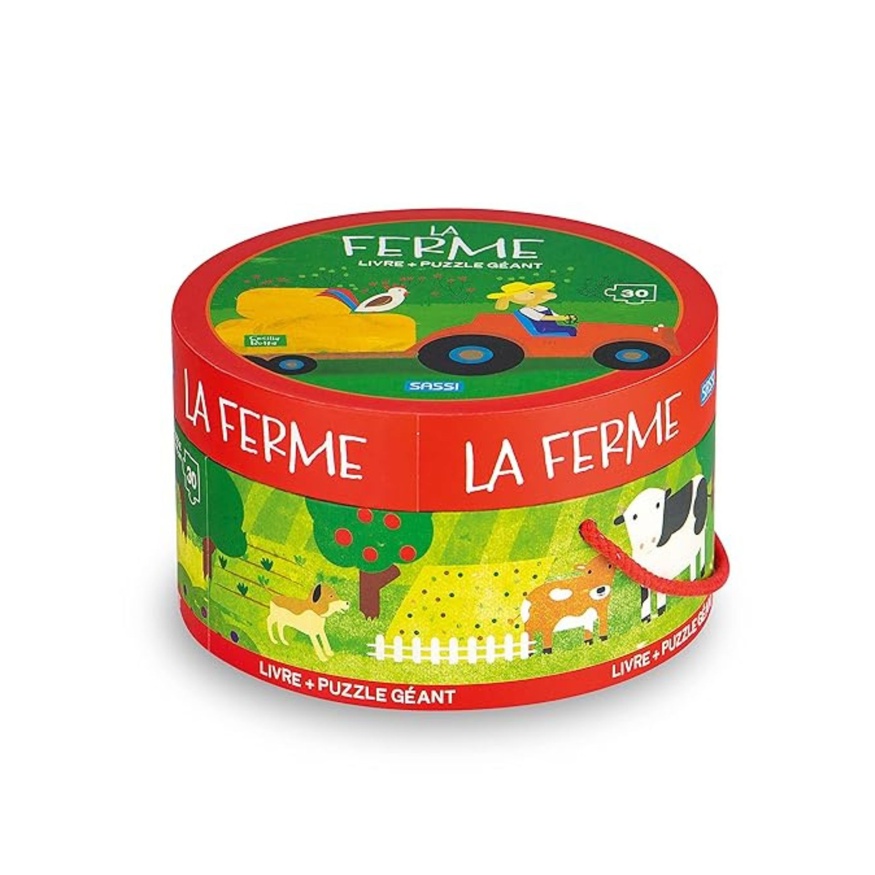 Sassi - La ferme Livre + puzzle géant (30 pièces)