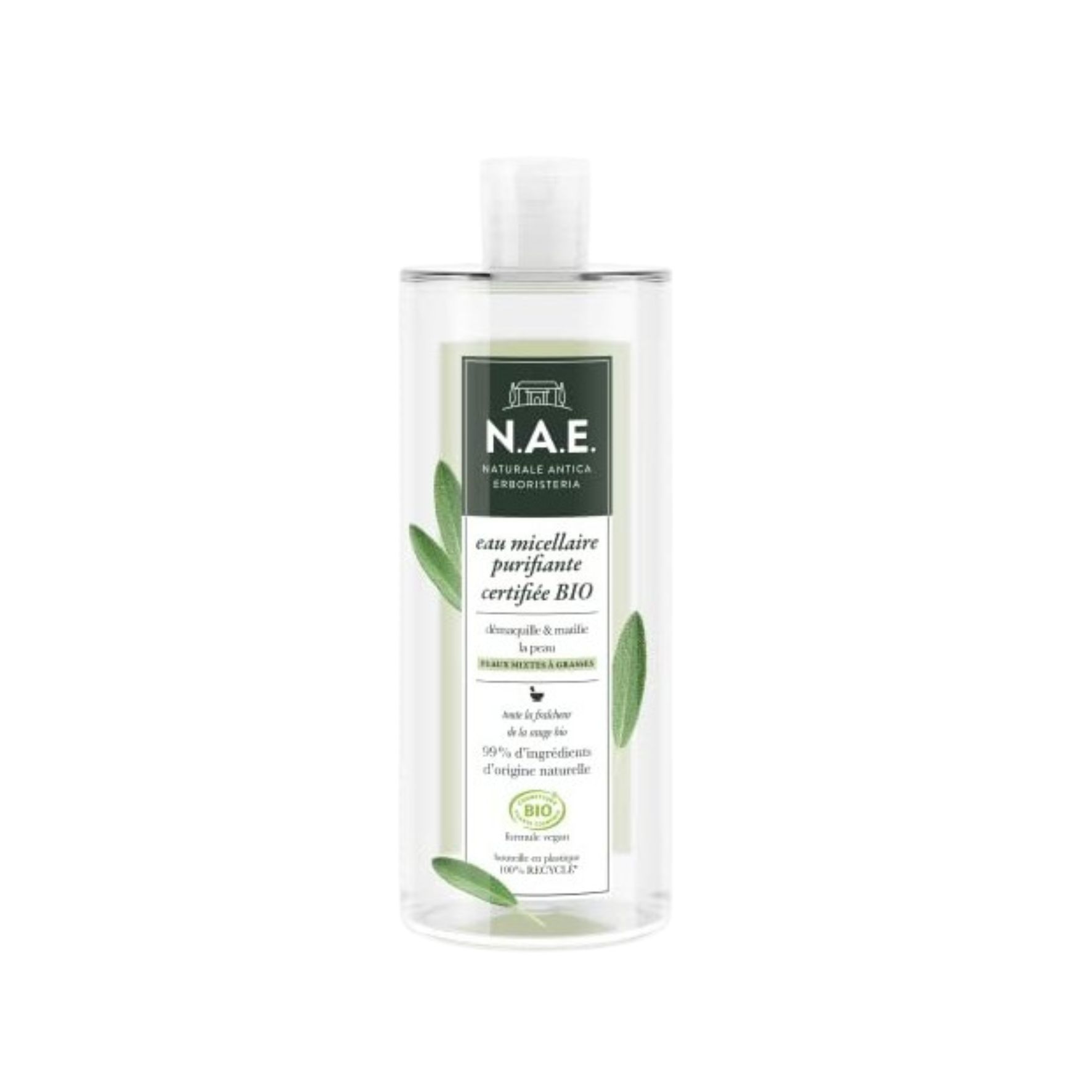 N.A.E. Eau Micellaire Purifiante Certifiée Bio – Nettoyant & Démaquillant visage et yeux
