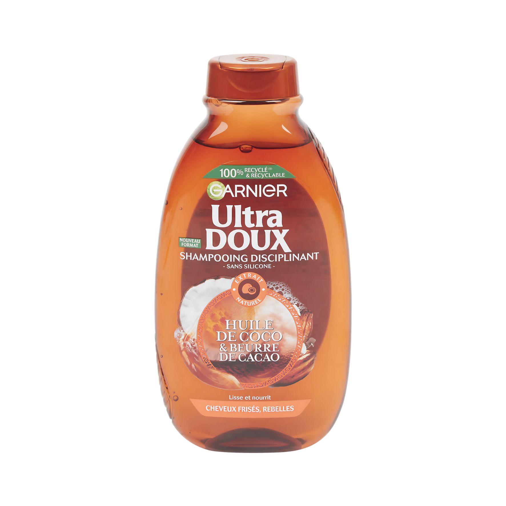 Garnier Ultra Doux Shampooing à l’Huile de Coco & Beurre de Cacao 300 ml – Nutrition intense & discipline boucles