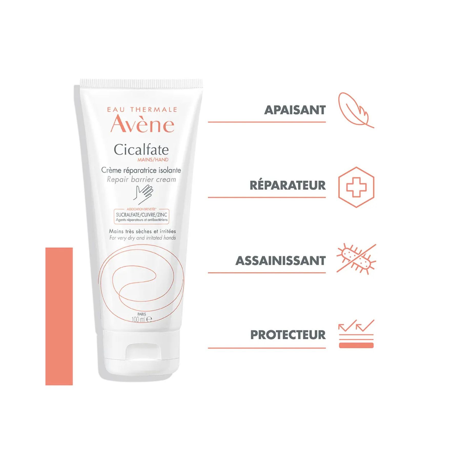 Avène Cicalfate - crème restauratrice isolante - Crème Mains Réparatrice Isolante 100 ml