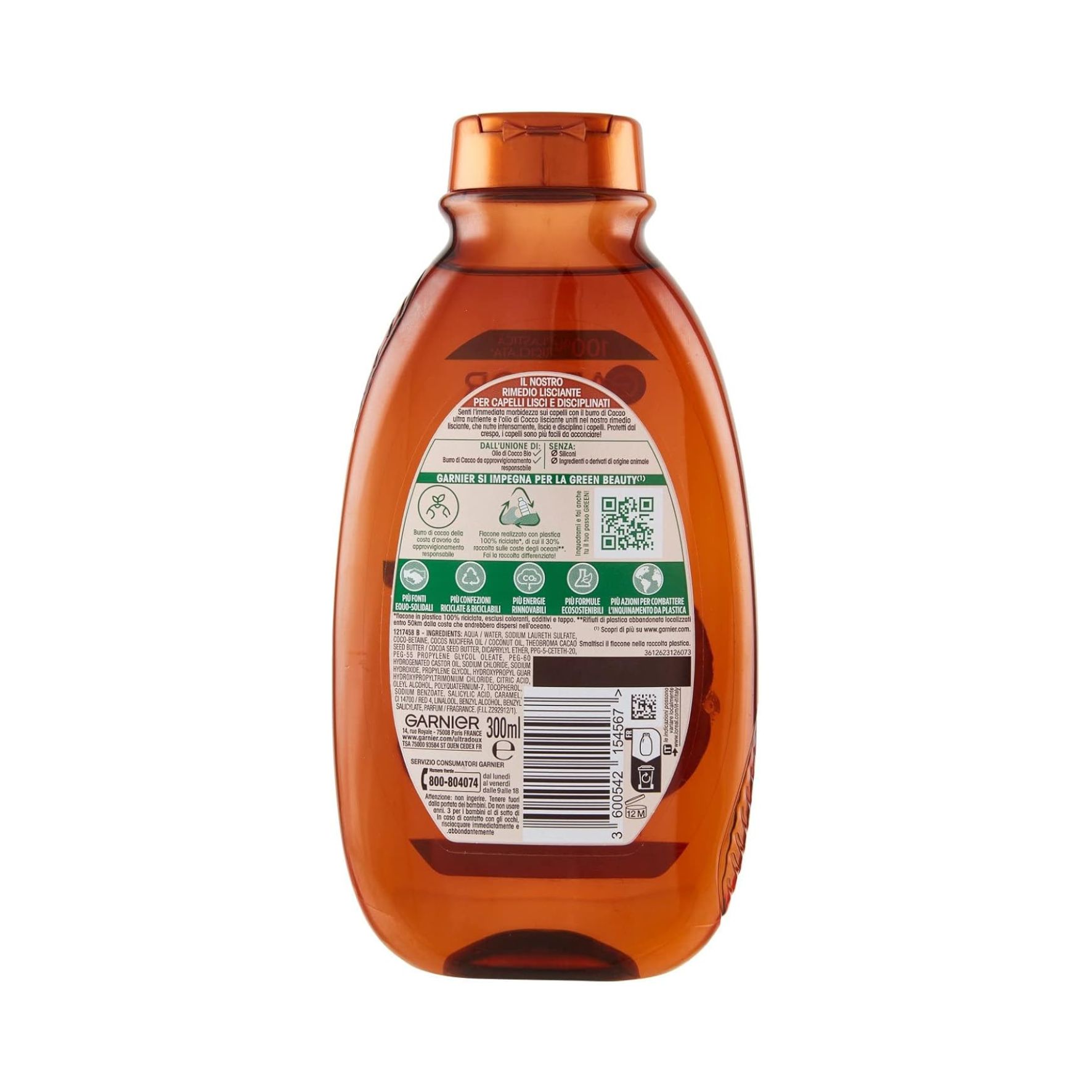 Garnier Ultra Doux Shampooing à l’Huile de Coco & Beurre de Cacao 300 ml – Nutrition intense & discipline boucles