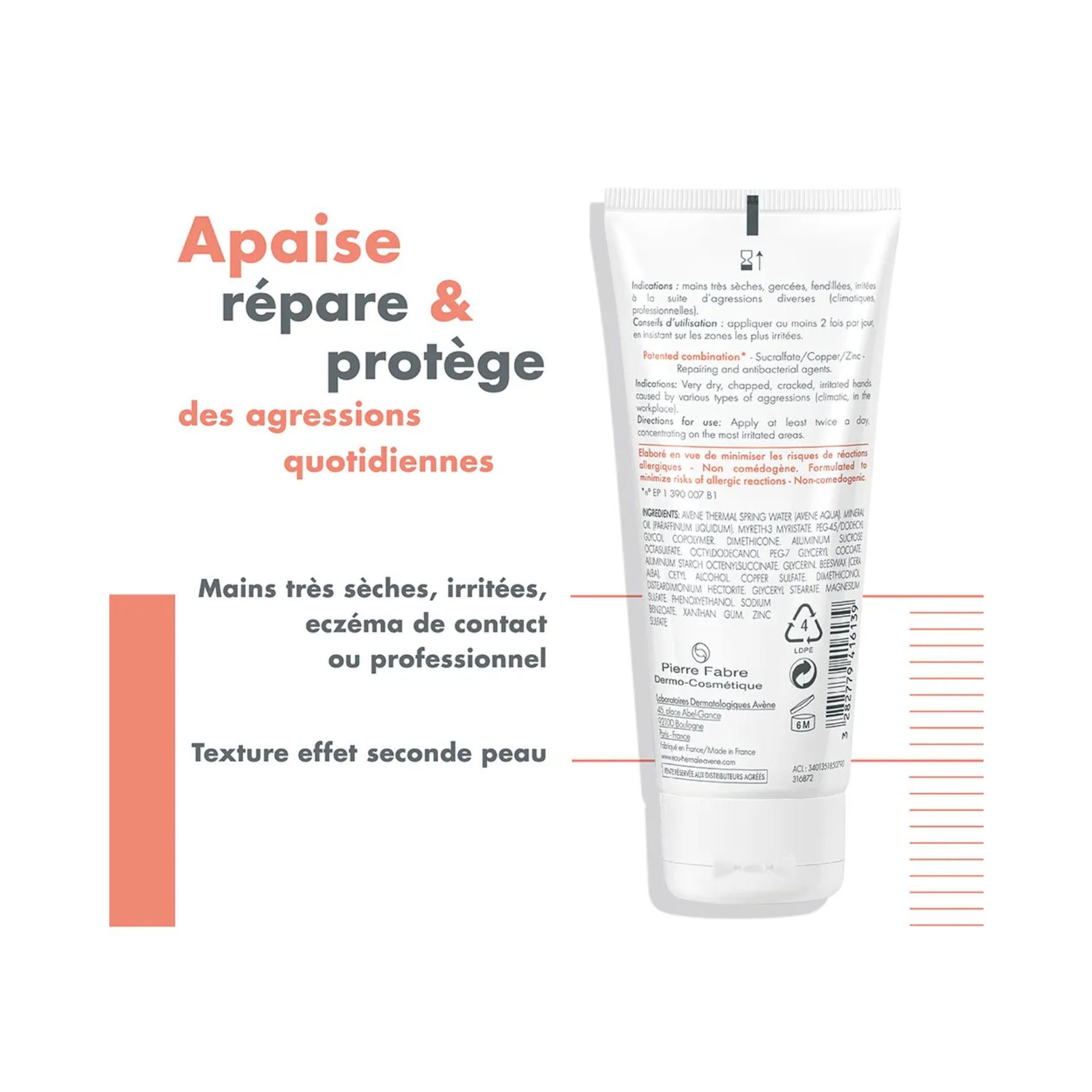 Avène Cicalfate - crème restauratrice isolante - Crème Mains Réparatrice Isolante 100 ml