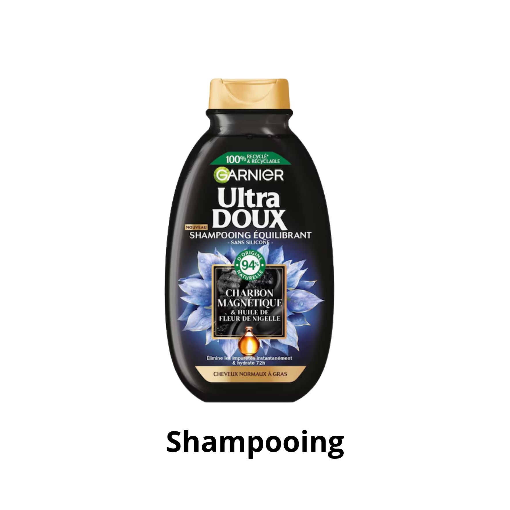 Garnier Ultra Doux Lot – Shampooing + Après-Shampooing Charbon Magnétique & Huile de Fleur de Nigelle – Purifiant & Nourrissant pour cheveux normaux à gras