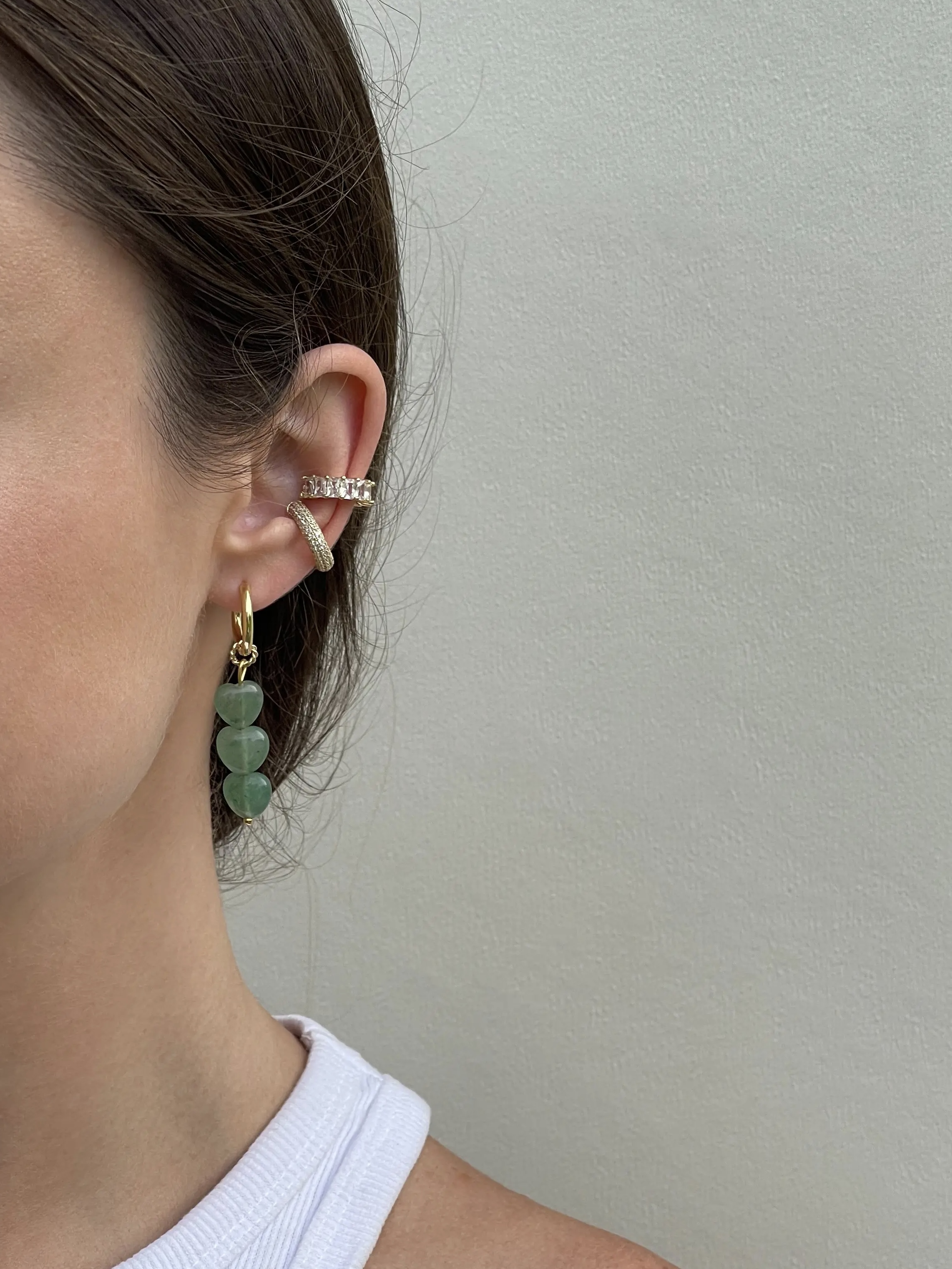 Paauksuotas ear cuff auskaras su cirkoniais