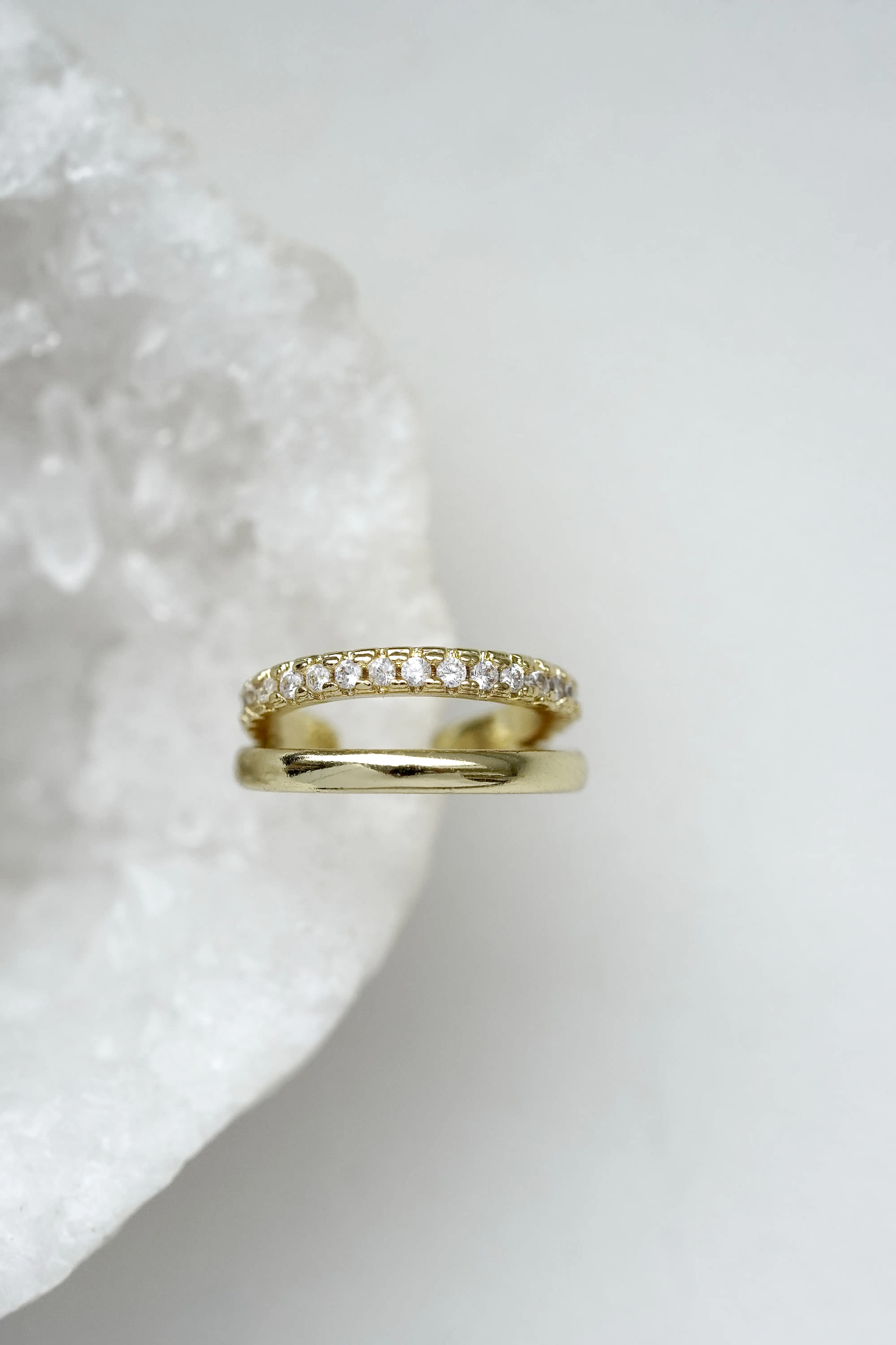 Paauksuotas dvigubas ear cuff