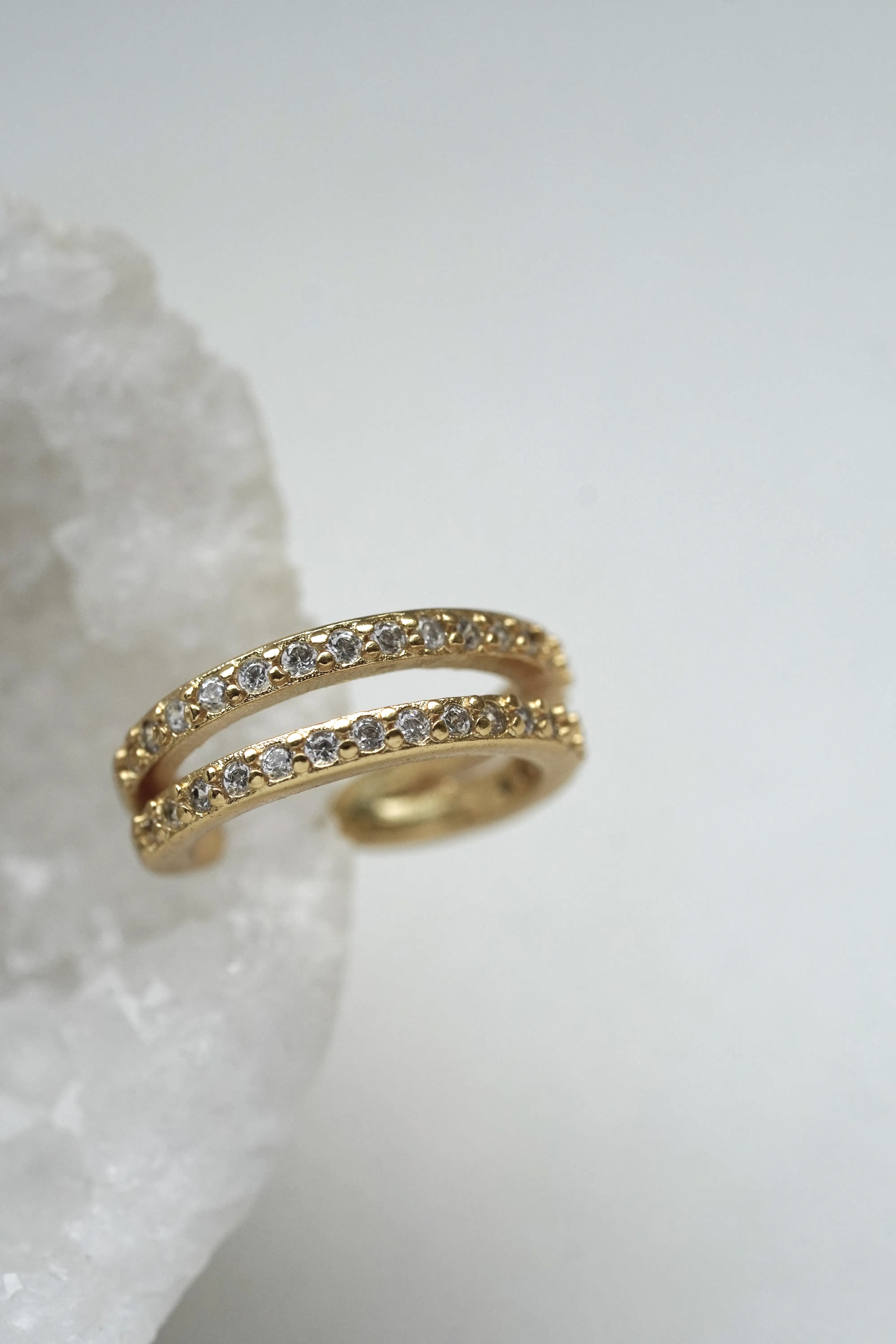 Paauksuotas dvigubas ear cuff