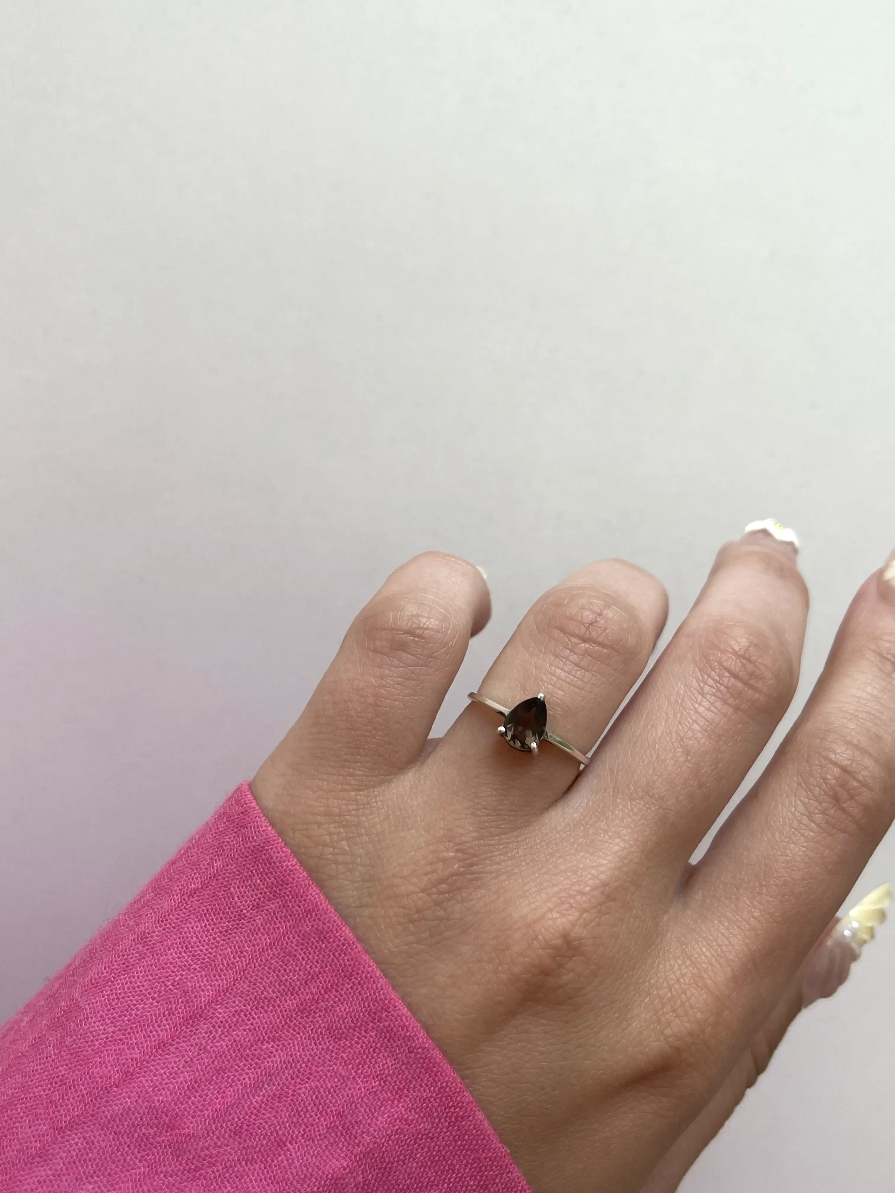 Žiedas su dūminiu kvarcu, 16.3 mm