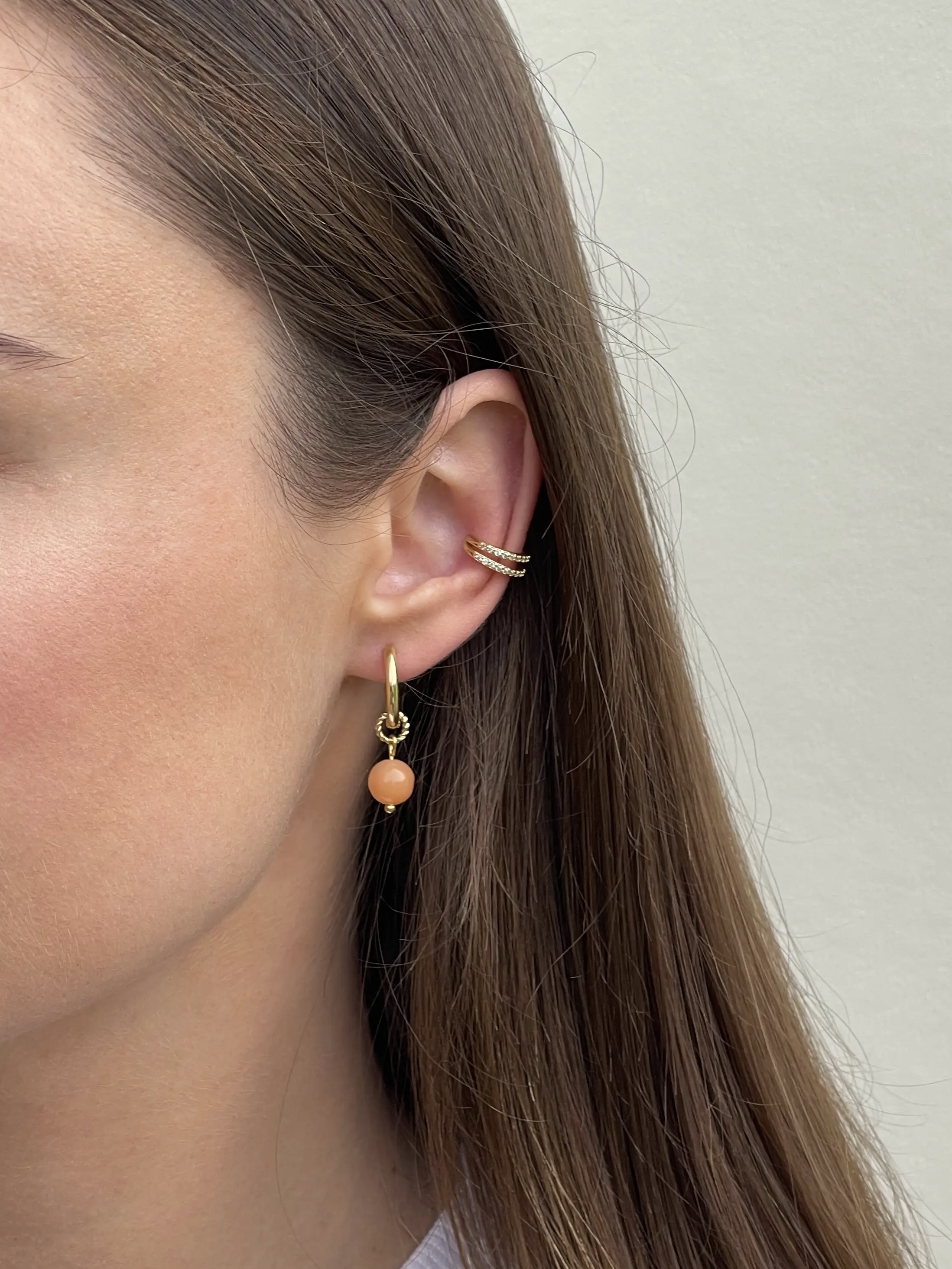 Paauksuotas dvigubas ear cuff
