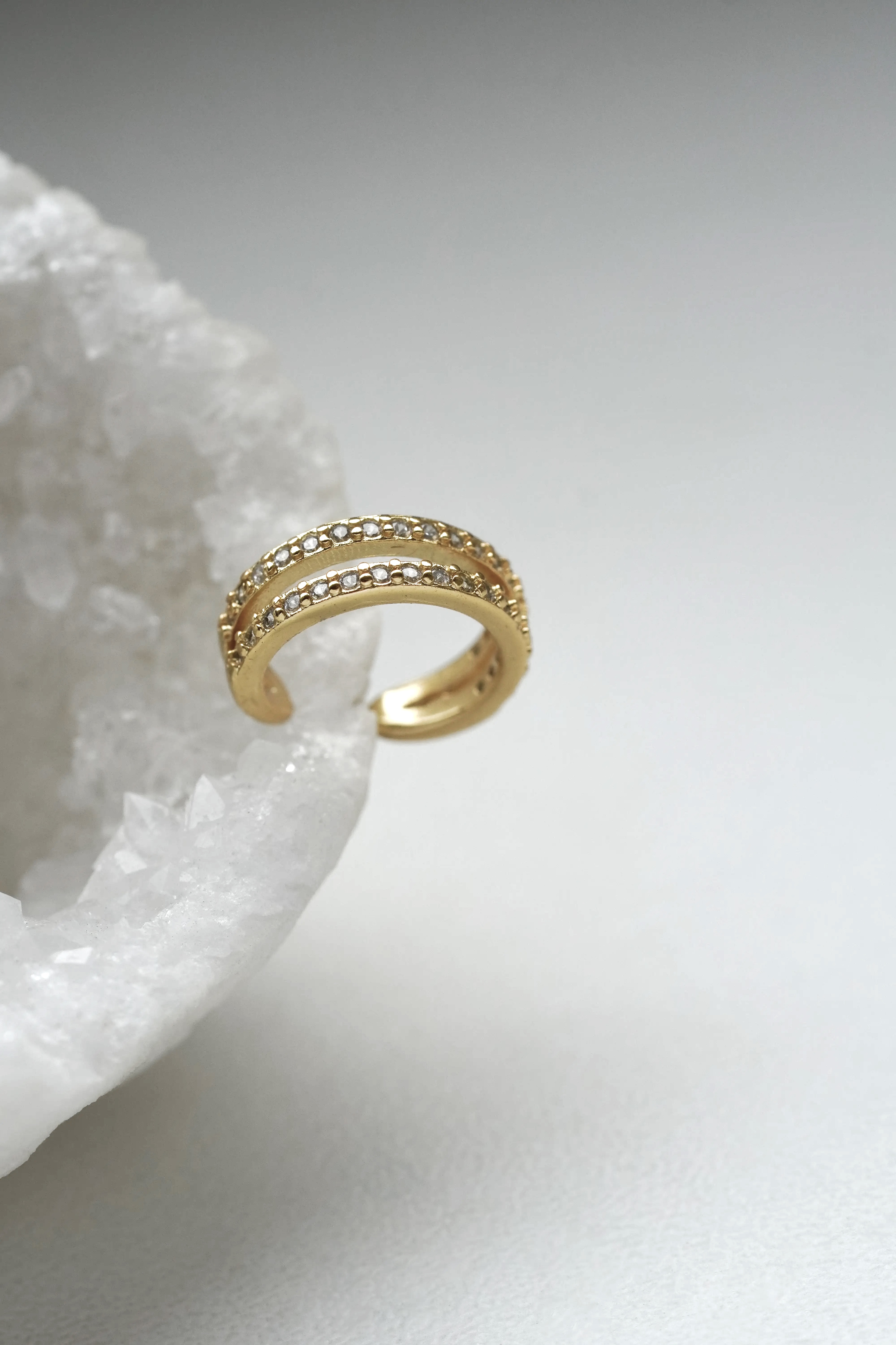 Paauksuotas dvigubas ear cuff