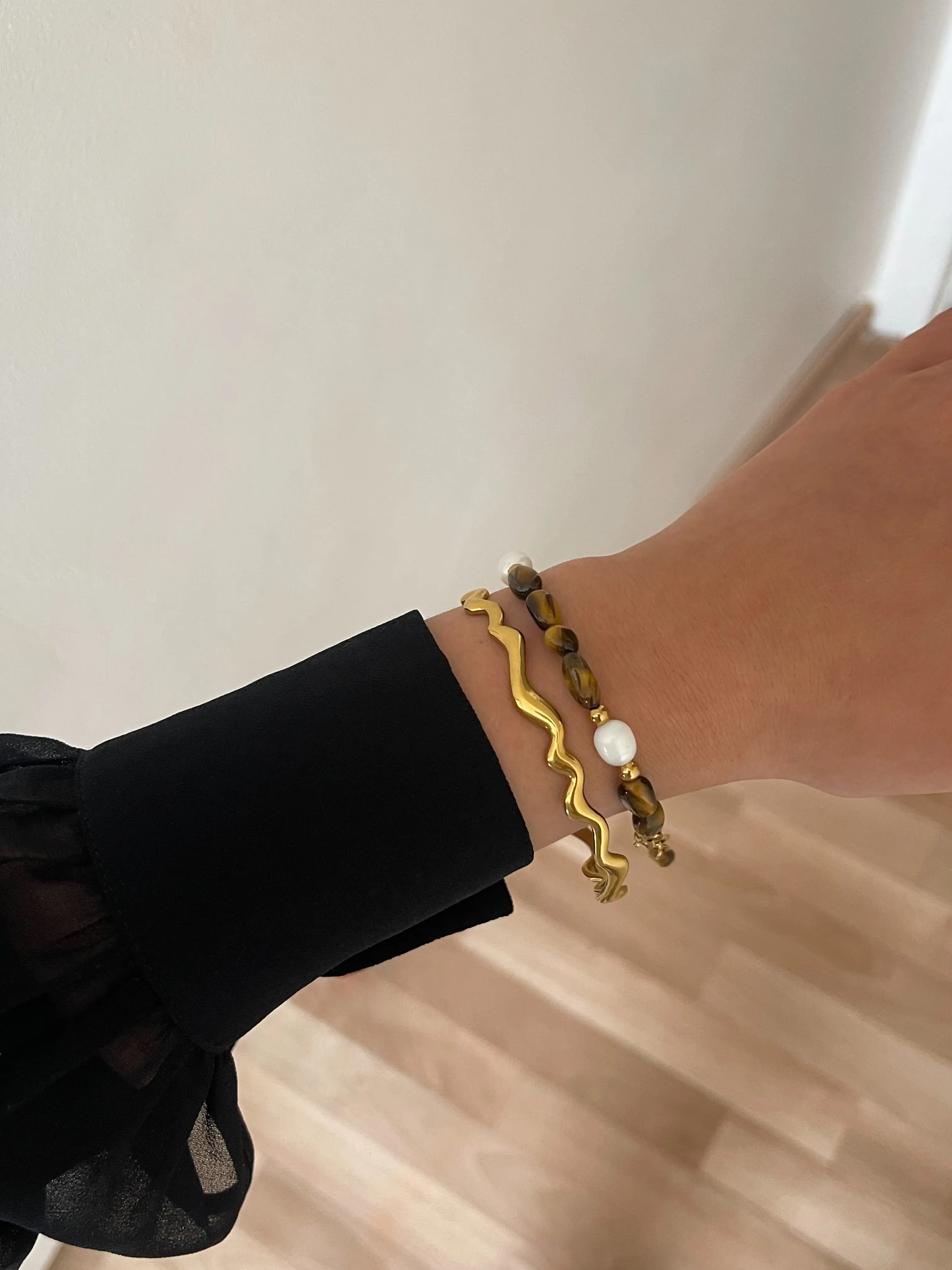 Tigro akies akmens apyrankių rinkinys