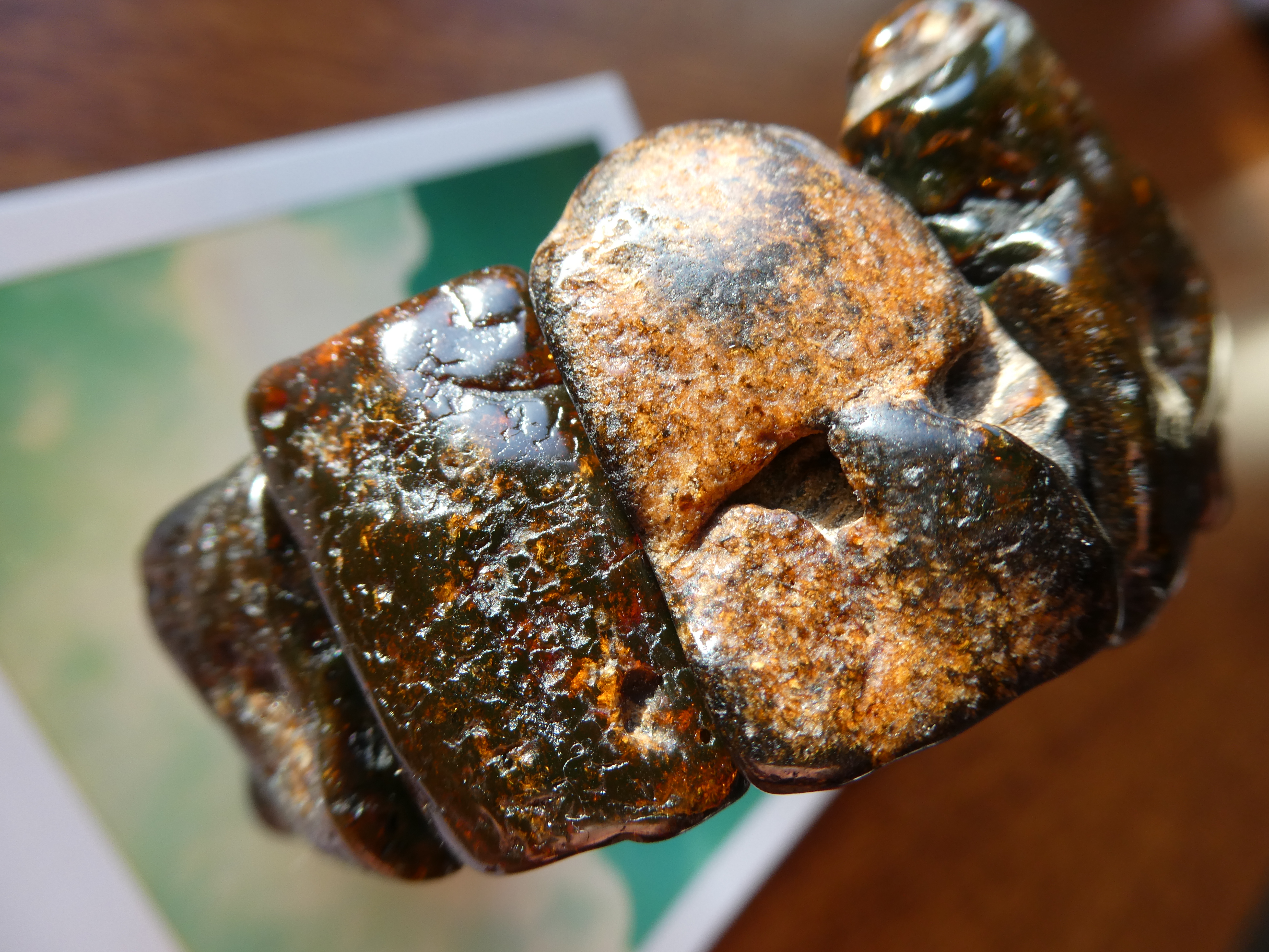 ANCIENT FACES Shamanic Rough Dark Amber Bracelet