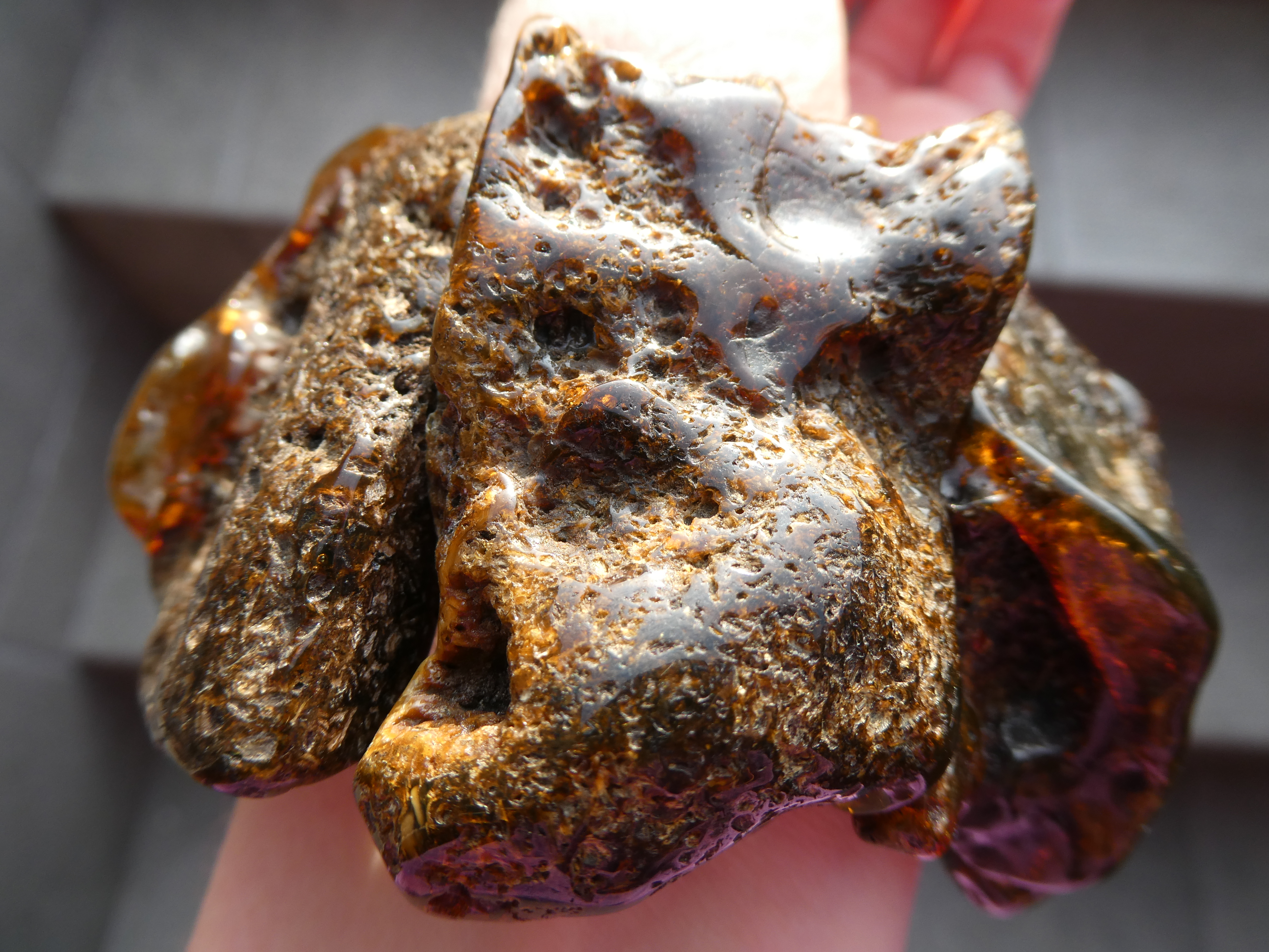 ANCIENT FACES Massive Shamanic Rough Dark Baltic Amber Bracelet