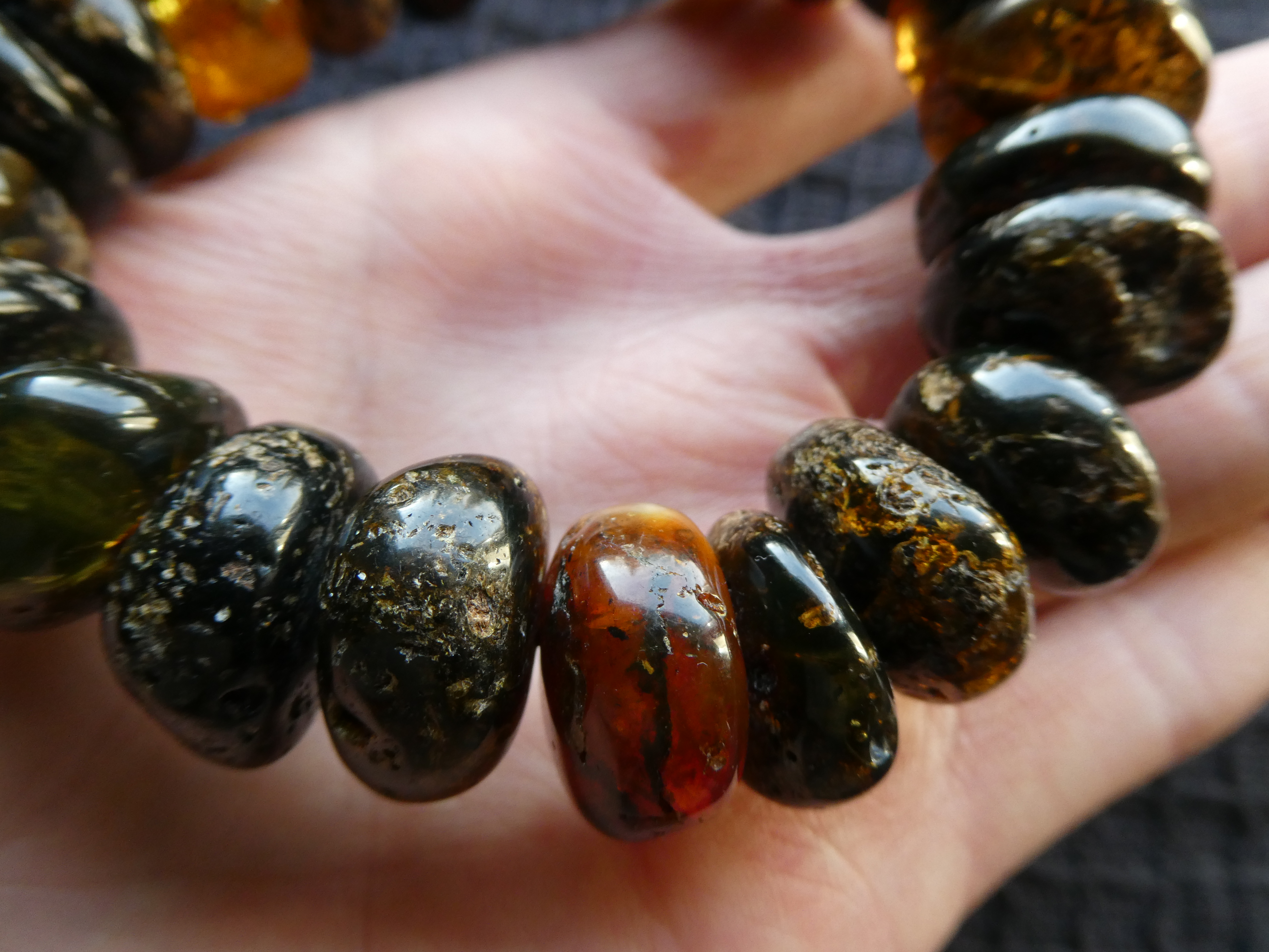 AUTHENTIC GENUINE NATURAL COLORFUL BALTIC AMBER BRACELET 