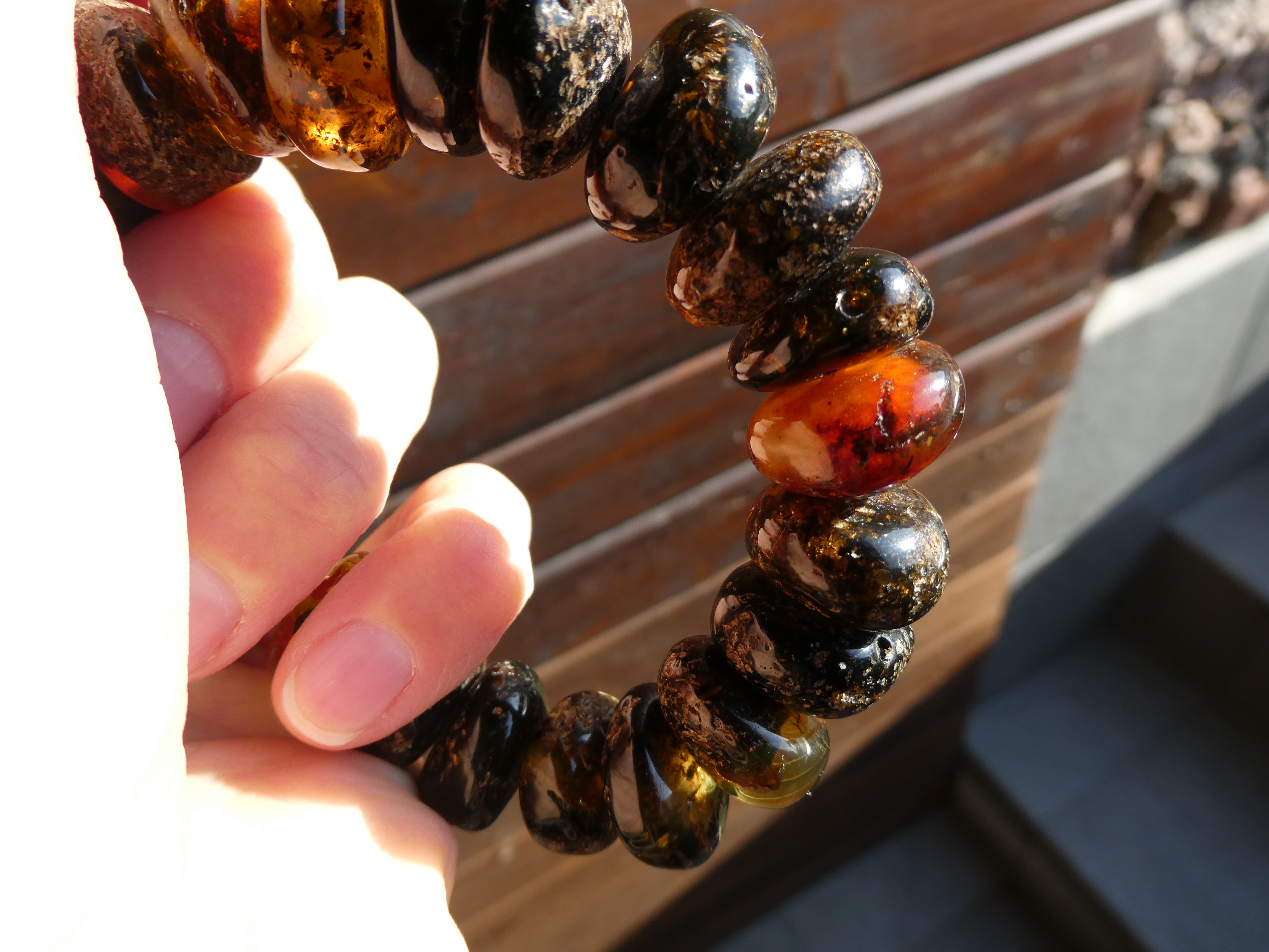 AUTHENTIC GENUINE NATURAL COLORFUL BALTIC AMBER BRACELET 