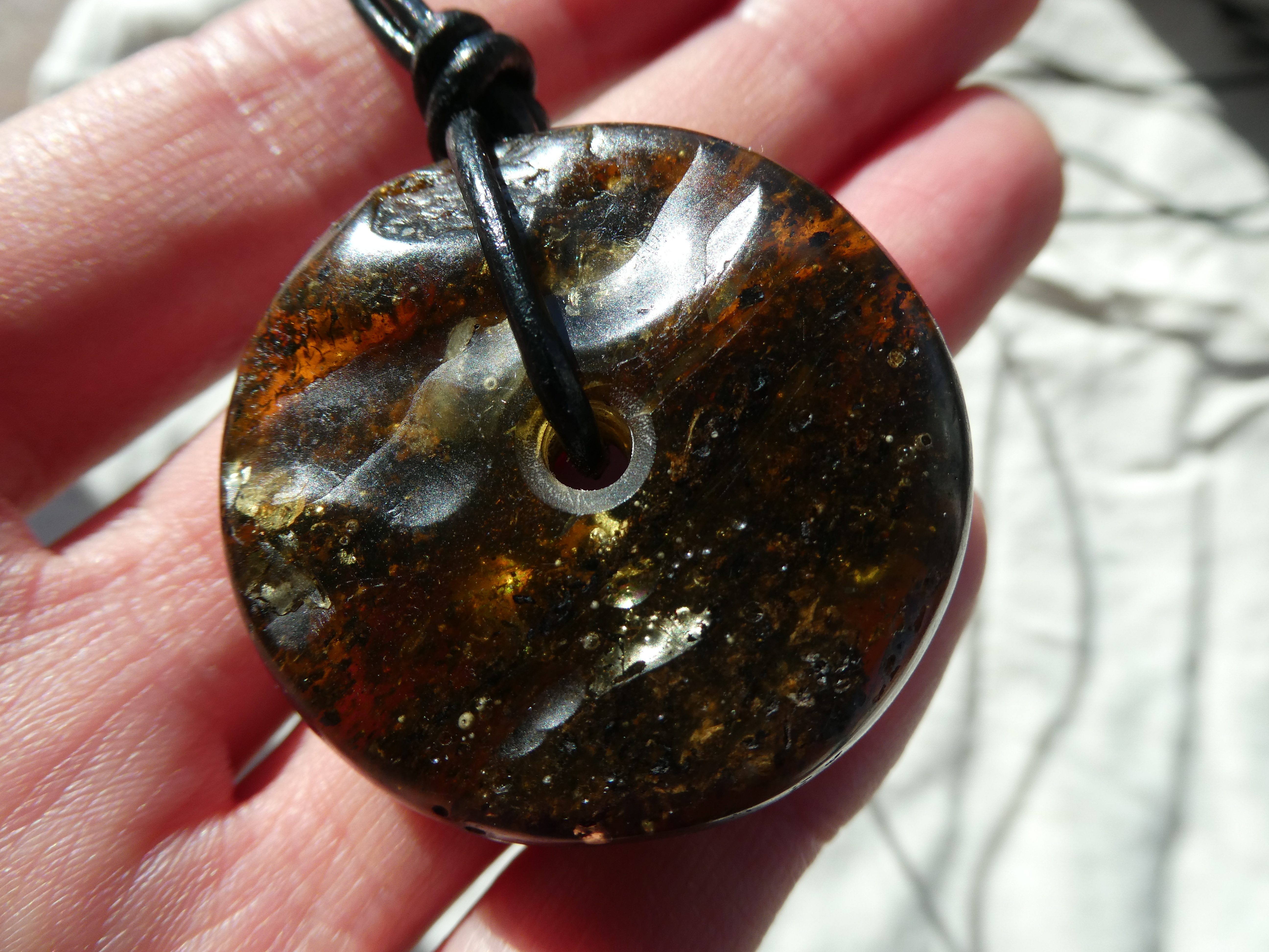 'SECRETS' Authentic Mascot DONUT Shape Amber Pendant