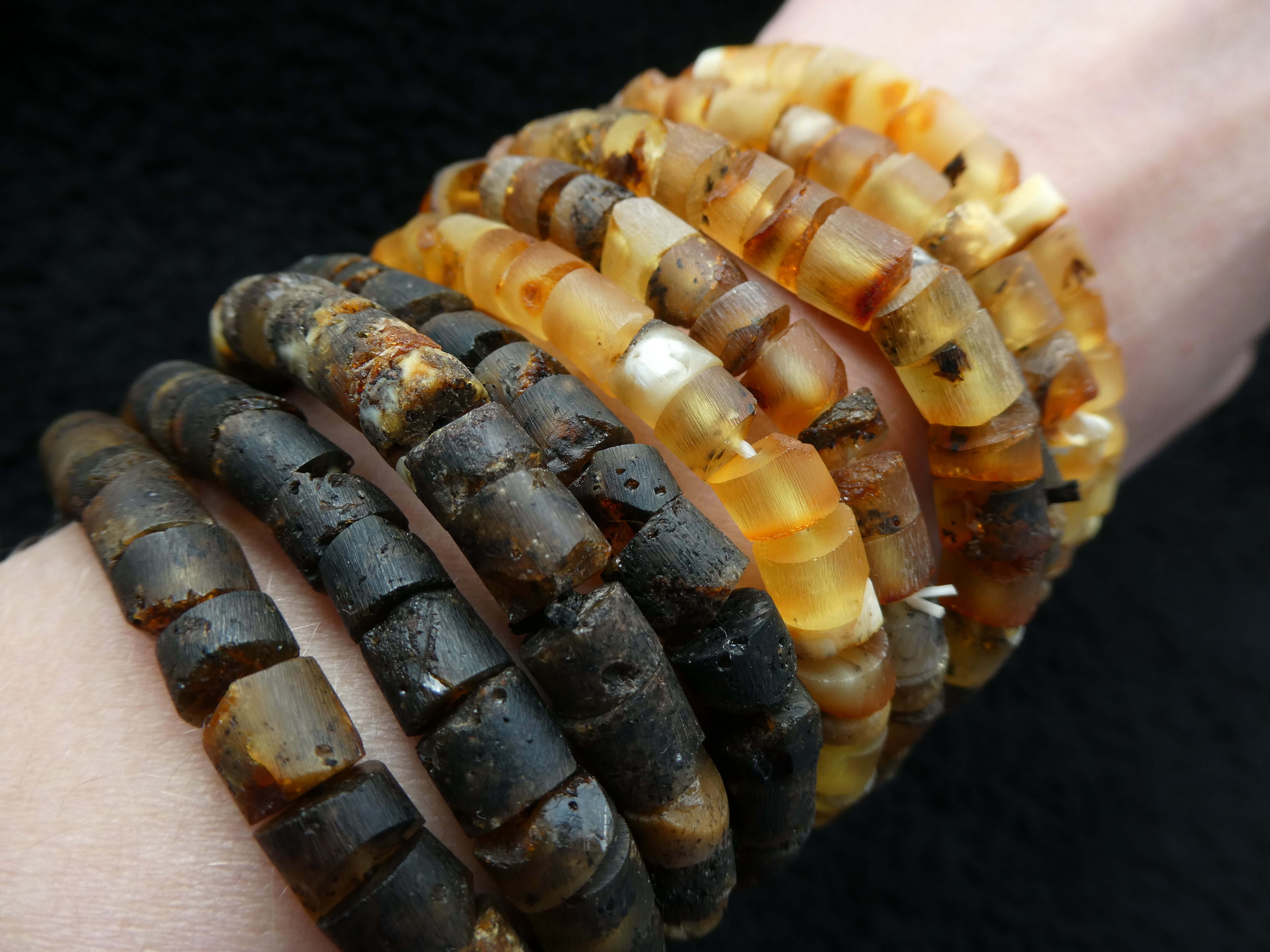 THESE ARE LOVELY Rough Polished Baltic Amber One Bracelet (1)
