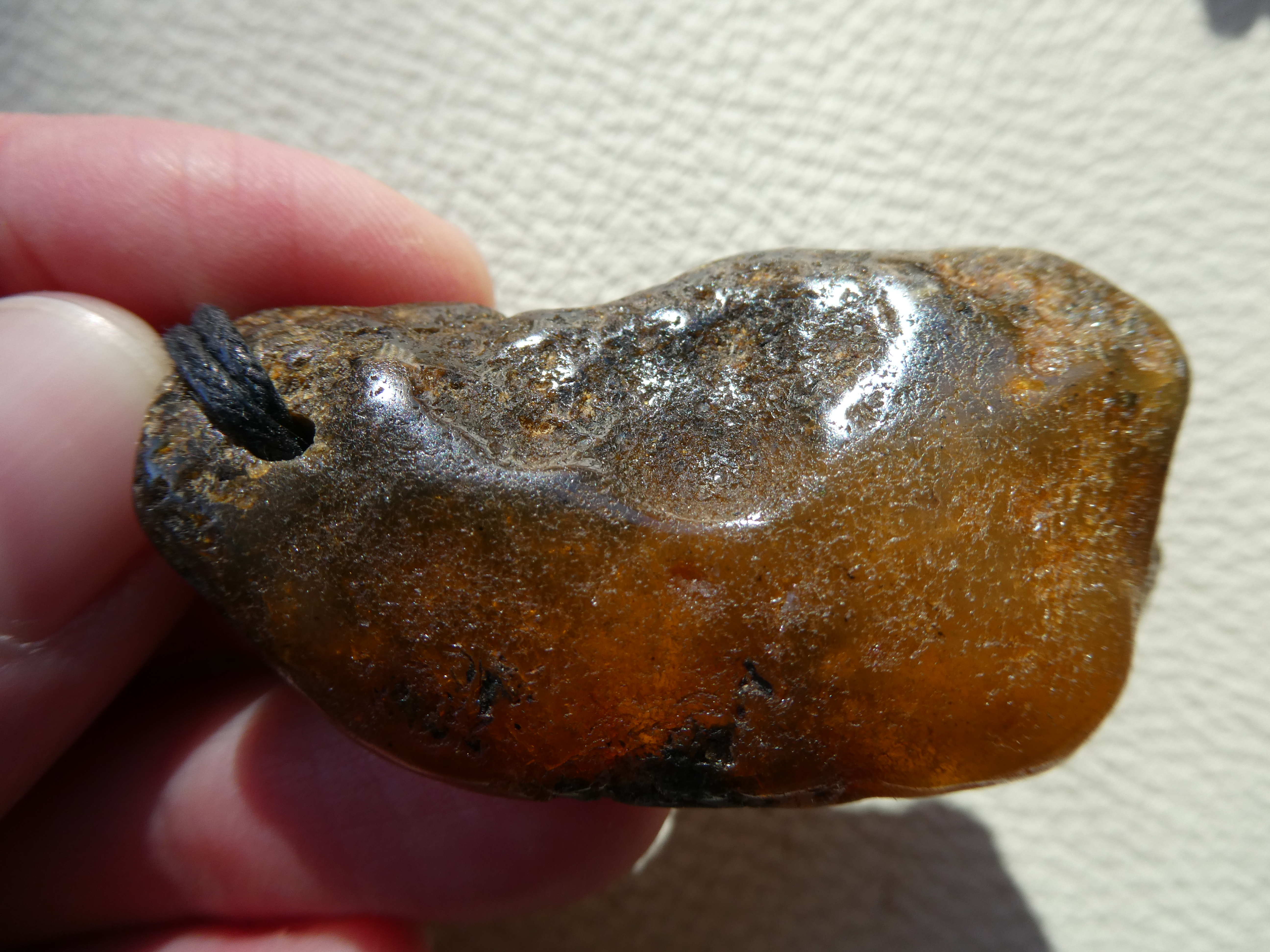 TWO Natural Baltic Amber Pendant With Fascinating Greenish Brown Color