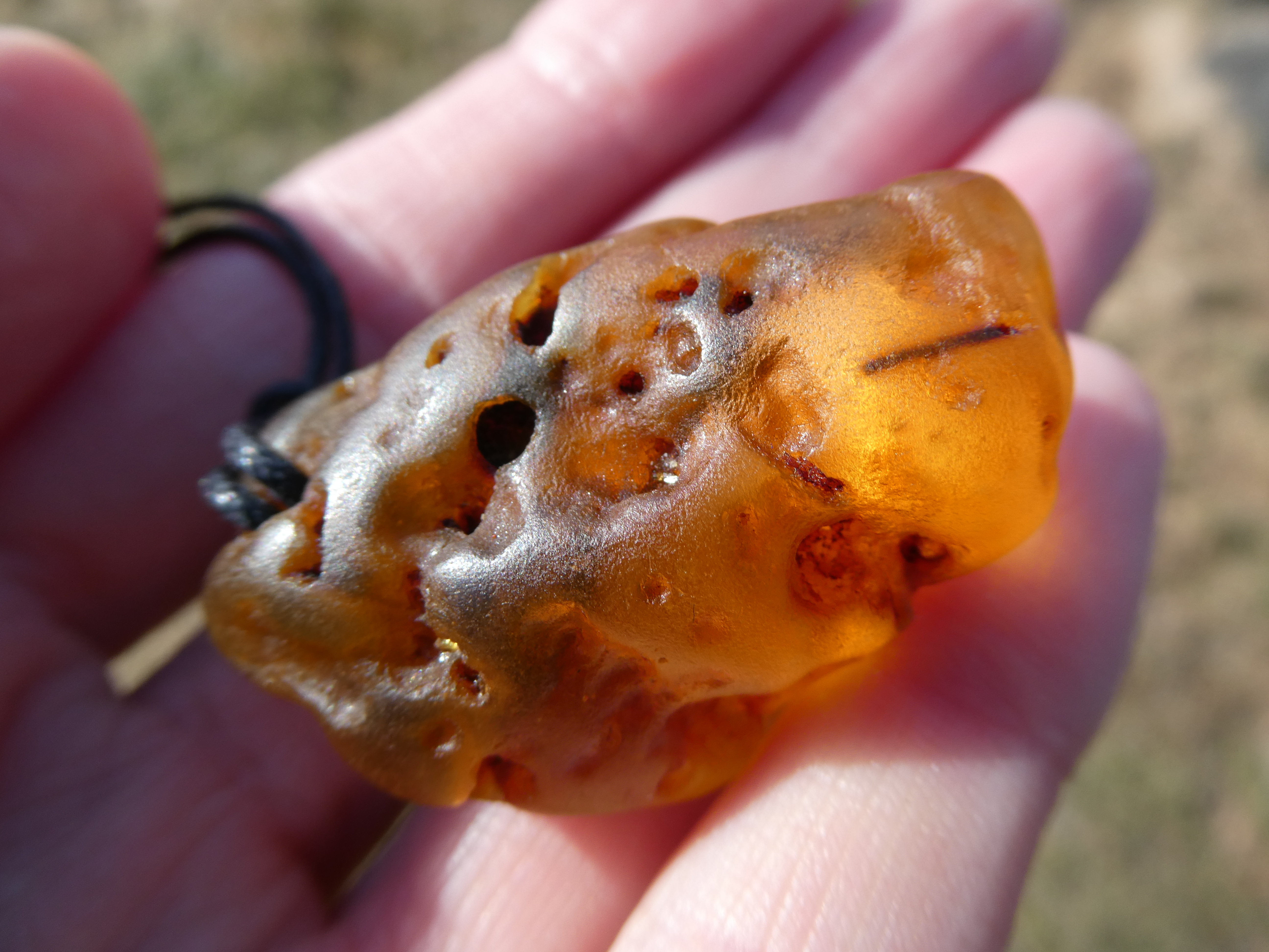BUBBLES Natural Baltic Amber Pendant / Unique Bubbly Surface / Gorgeous Greenish Yellow Color
