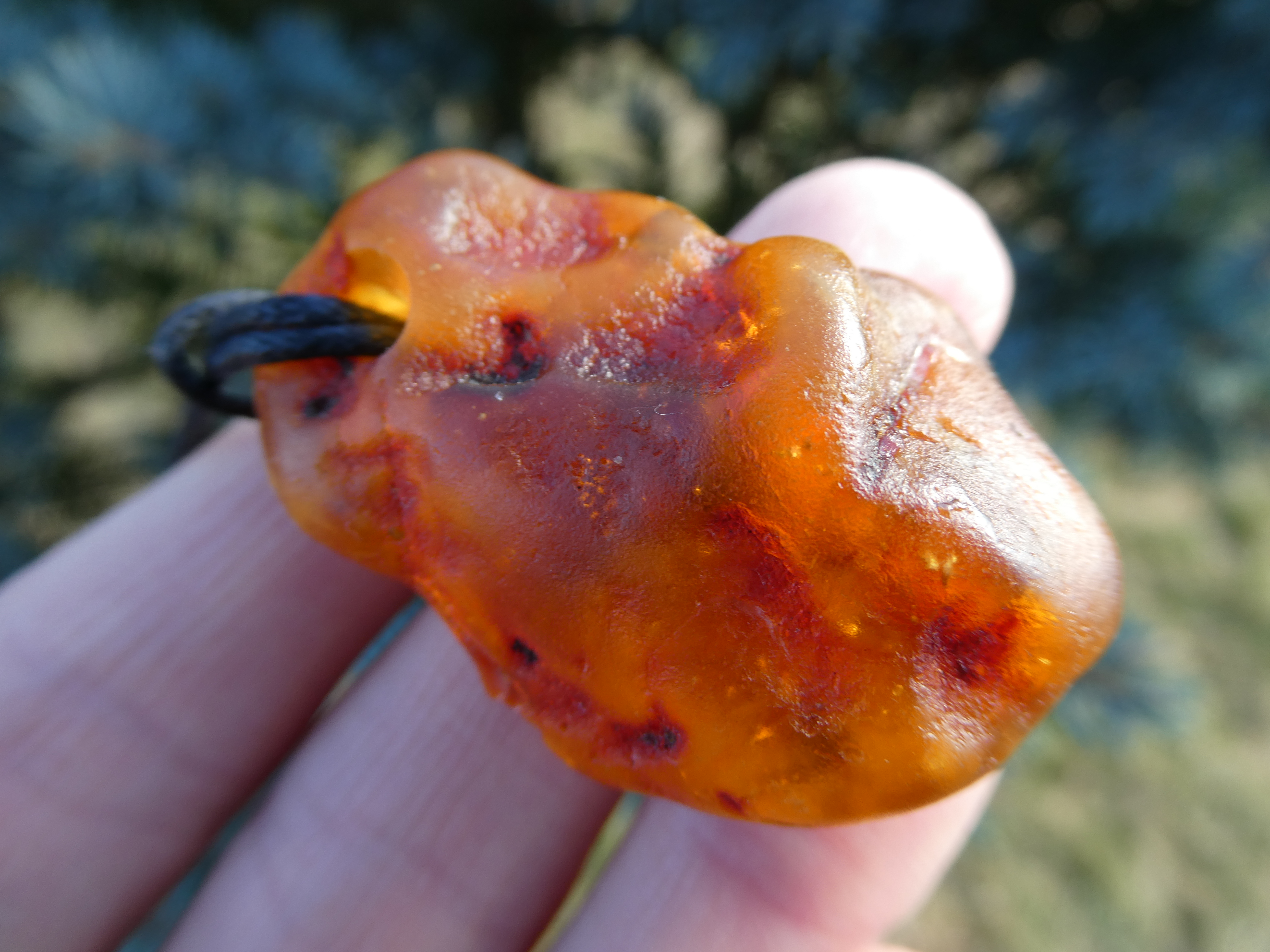 FIERY/ Vibrant Alive & So Joyful Raw Amber Pendant/ Radiant Color