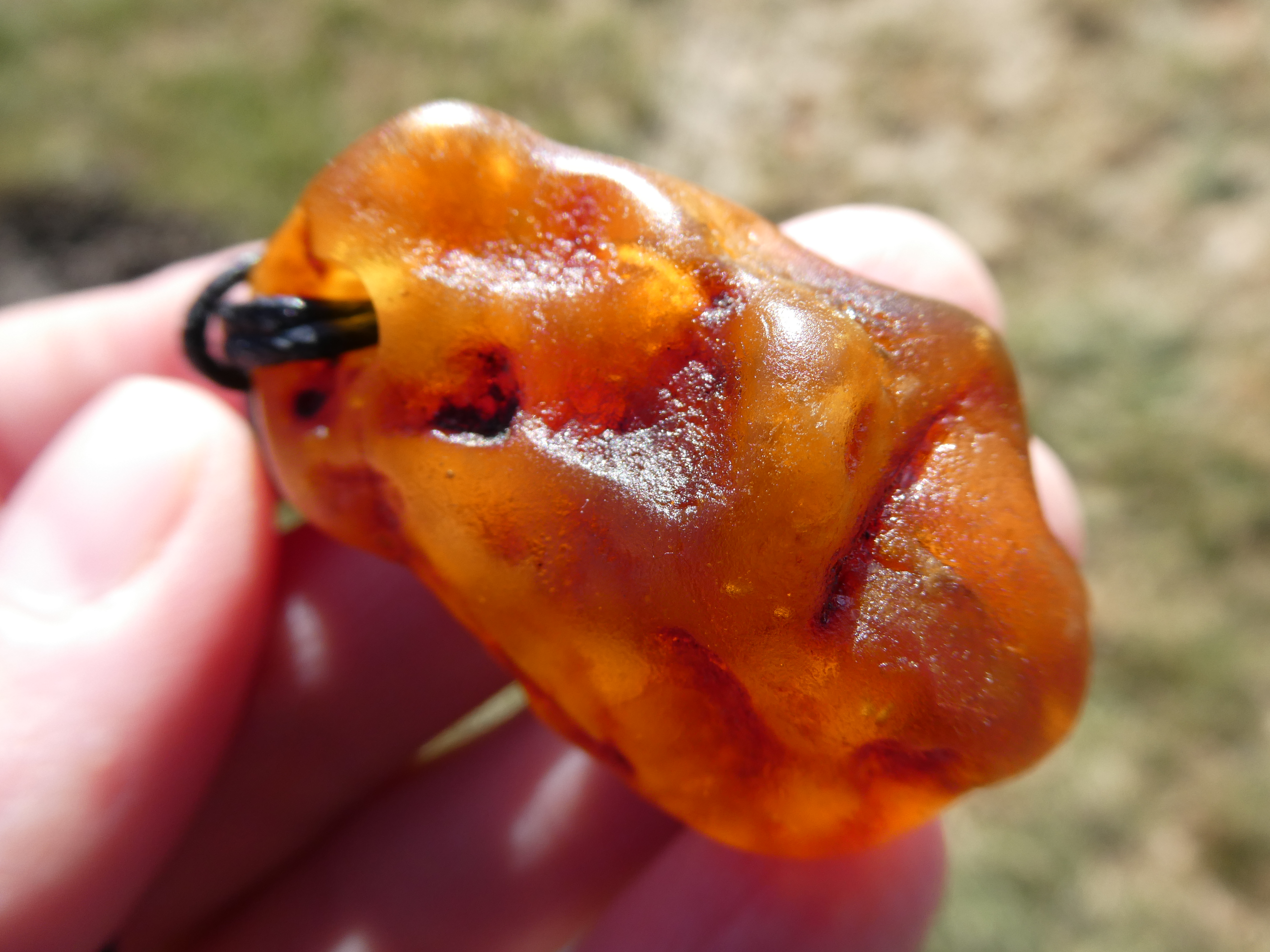 FIERY/ Vibrant Alive & So Joyful Raw Amber Pendant/ Radiant Color