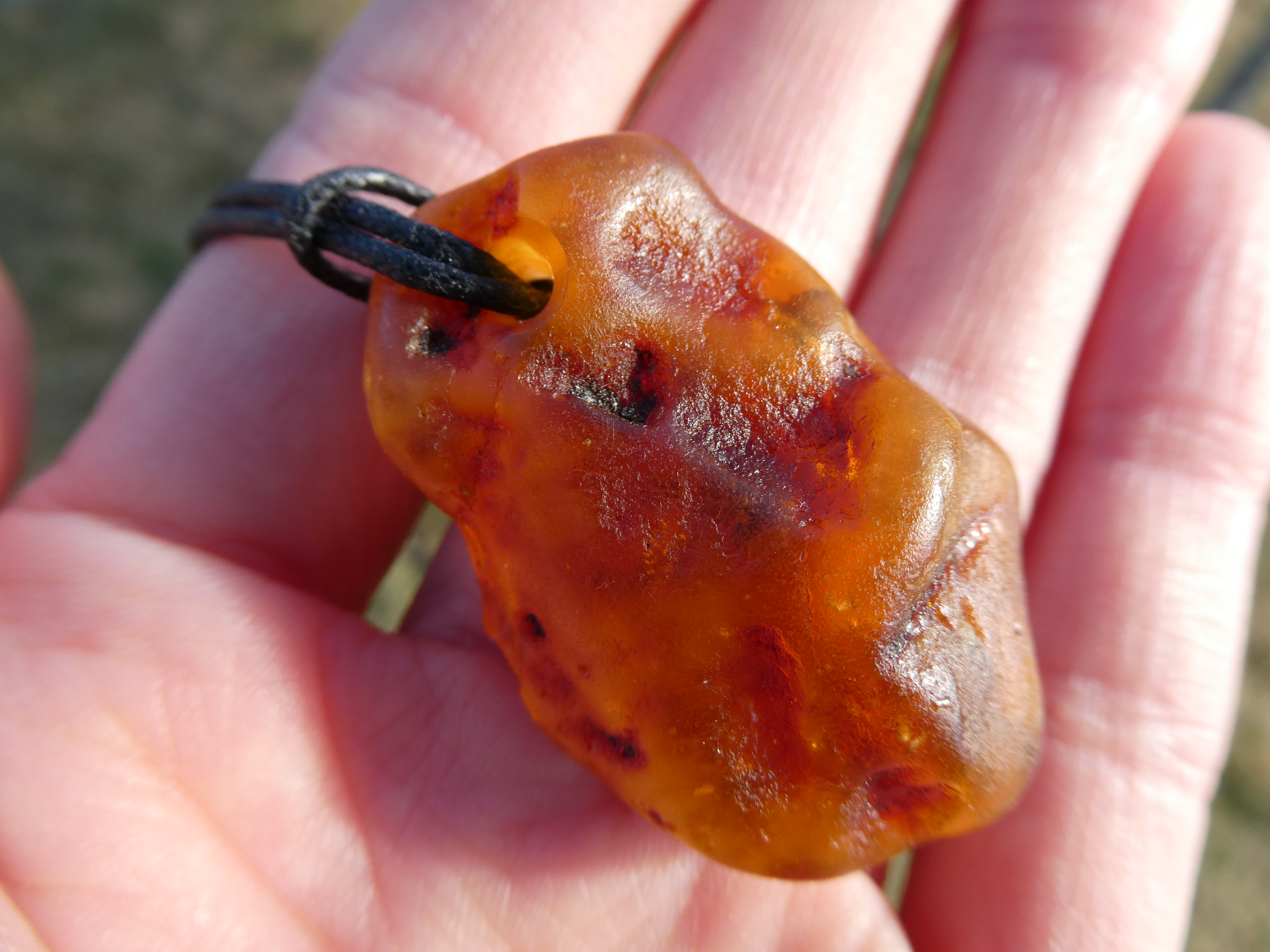 FIERY/ Vibrant Alive & So Joyful Raw Amber Pendant/ Radiant Color