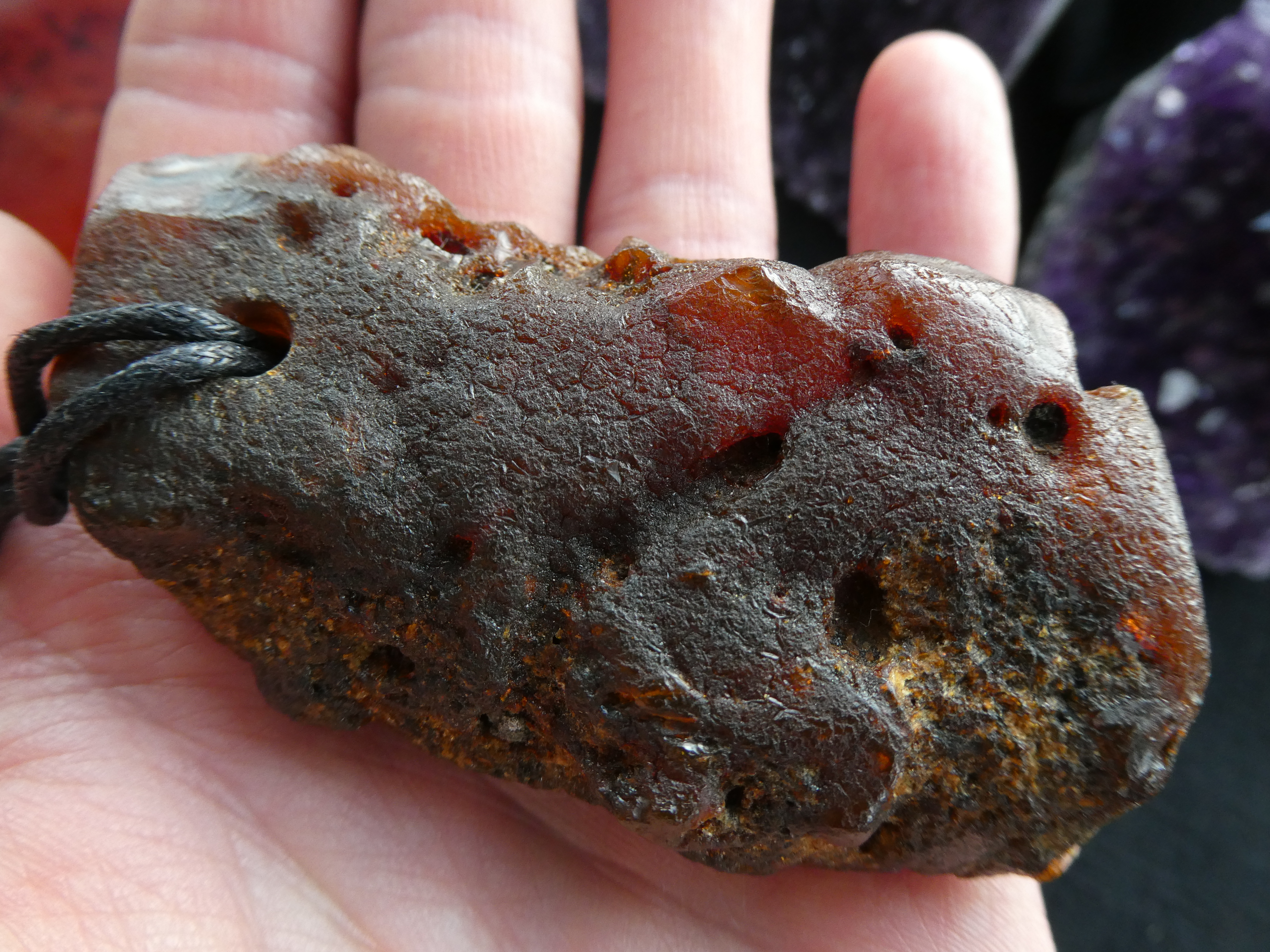 THE ANCESTORS SHOUT Completely Rough Natural Huge Baltic Amber Pendant