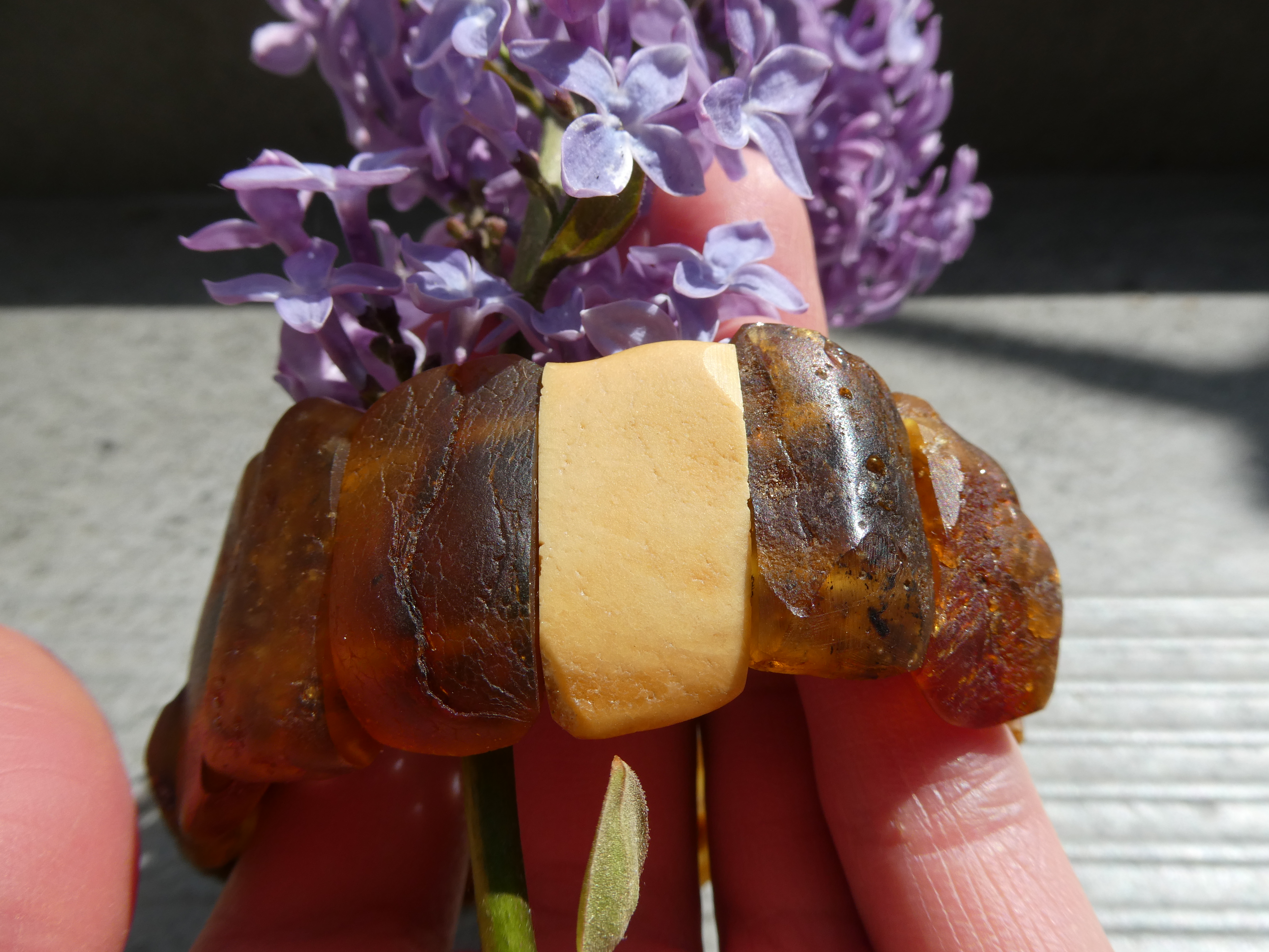 VERY ROUGH HAND POLISHED RADIANT AUTHENTIC COLORFUL AMBER BRACELET