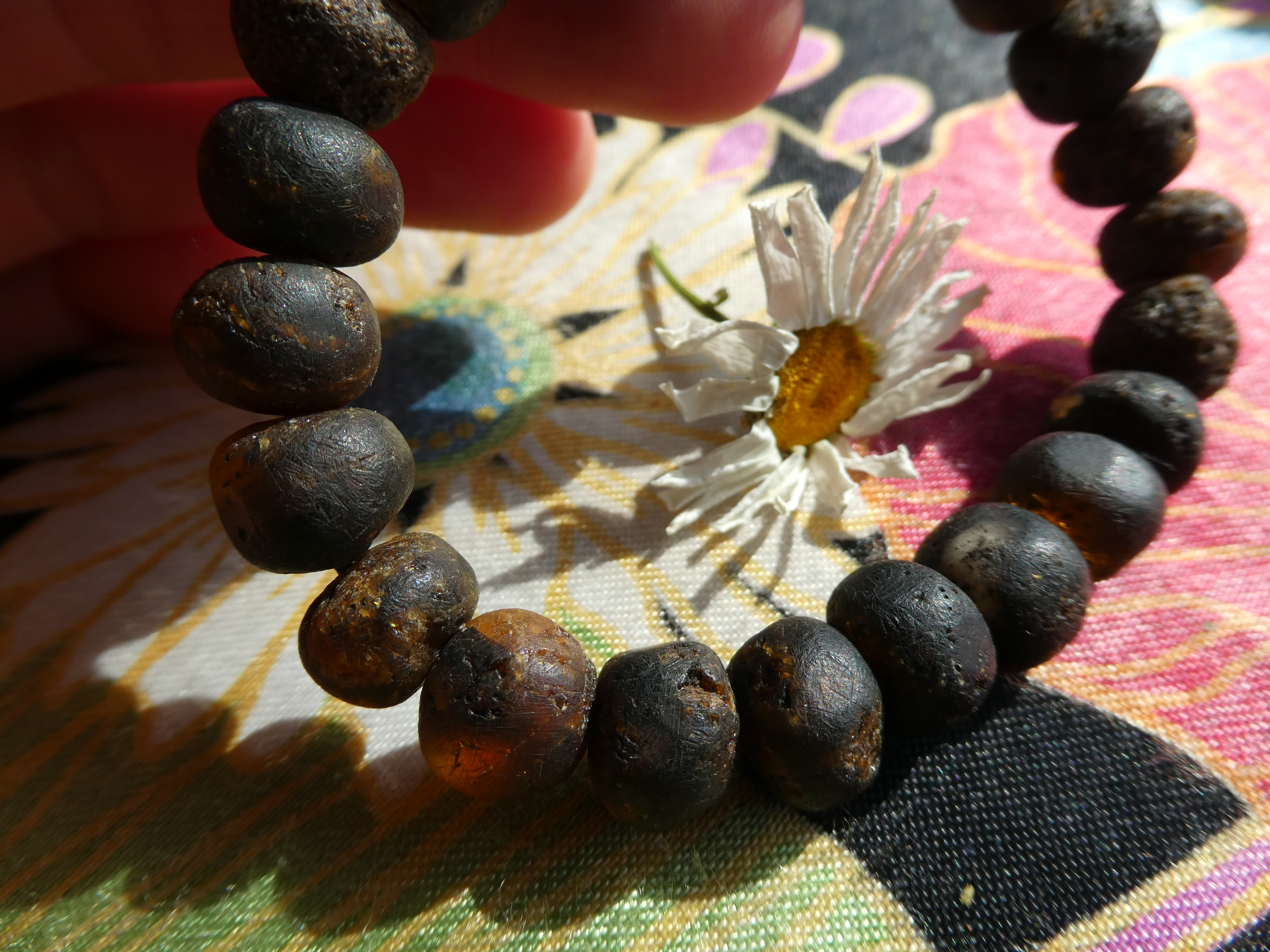 ARCHAIC BEAUTY Rough Polished Natural Dark Baltic Amber Bracelet 