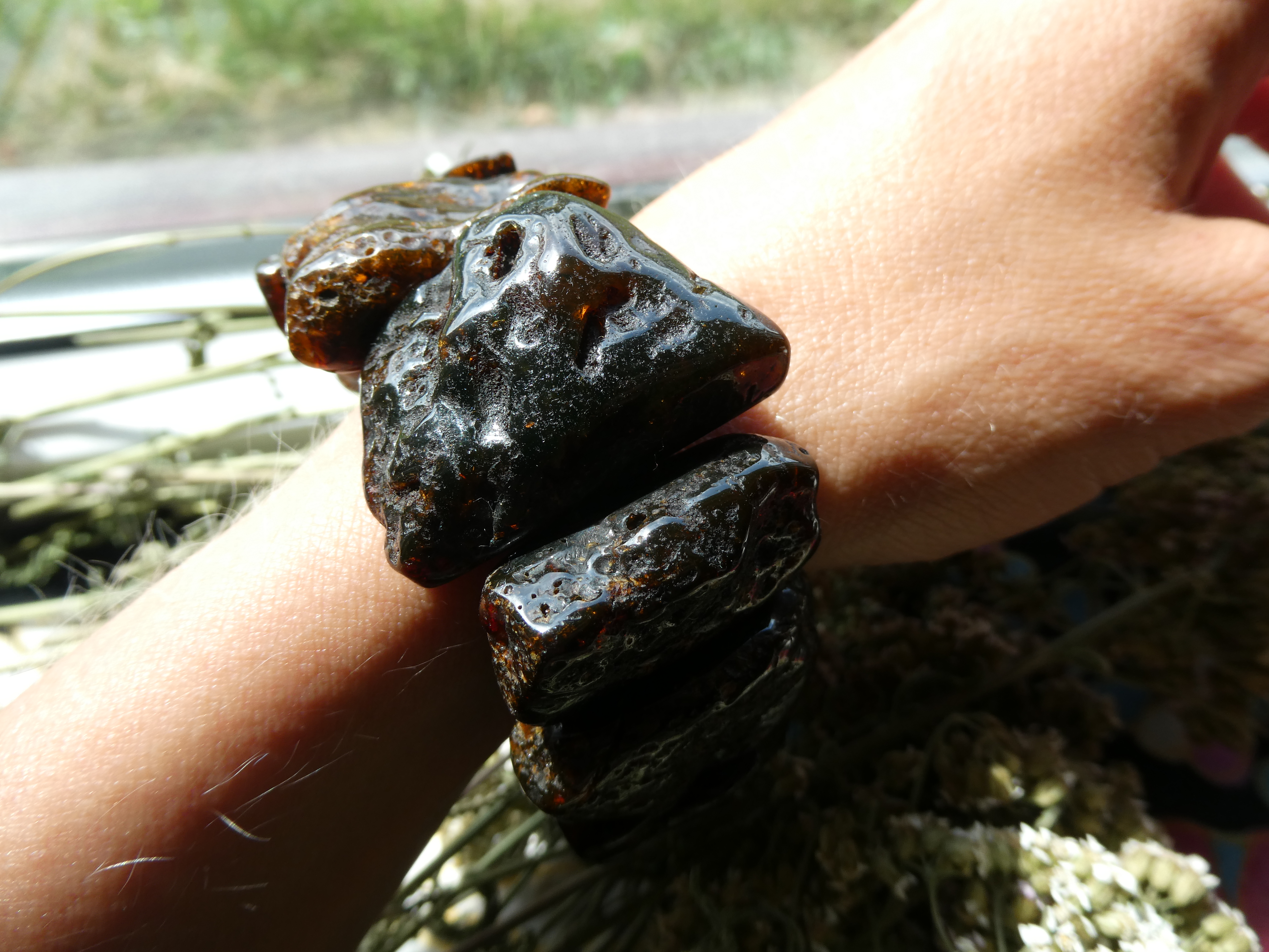 EVEN IN THE DARK I SEE YOUR BEAUTY Rough Untreated Amber Bracelet