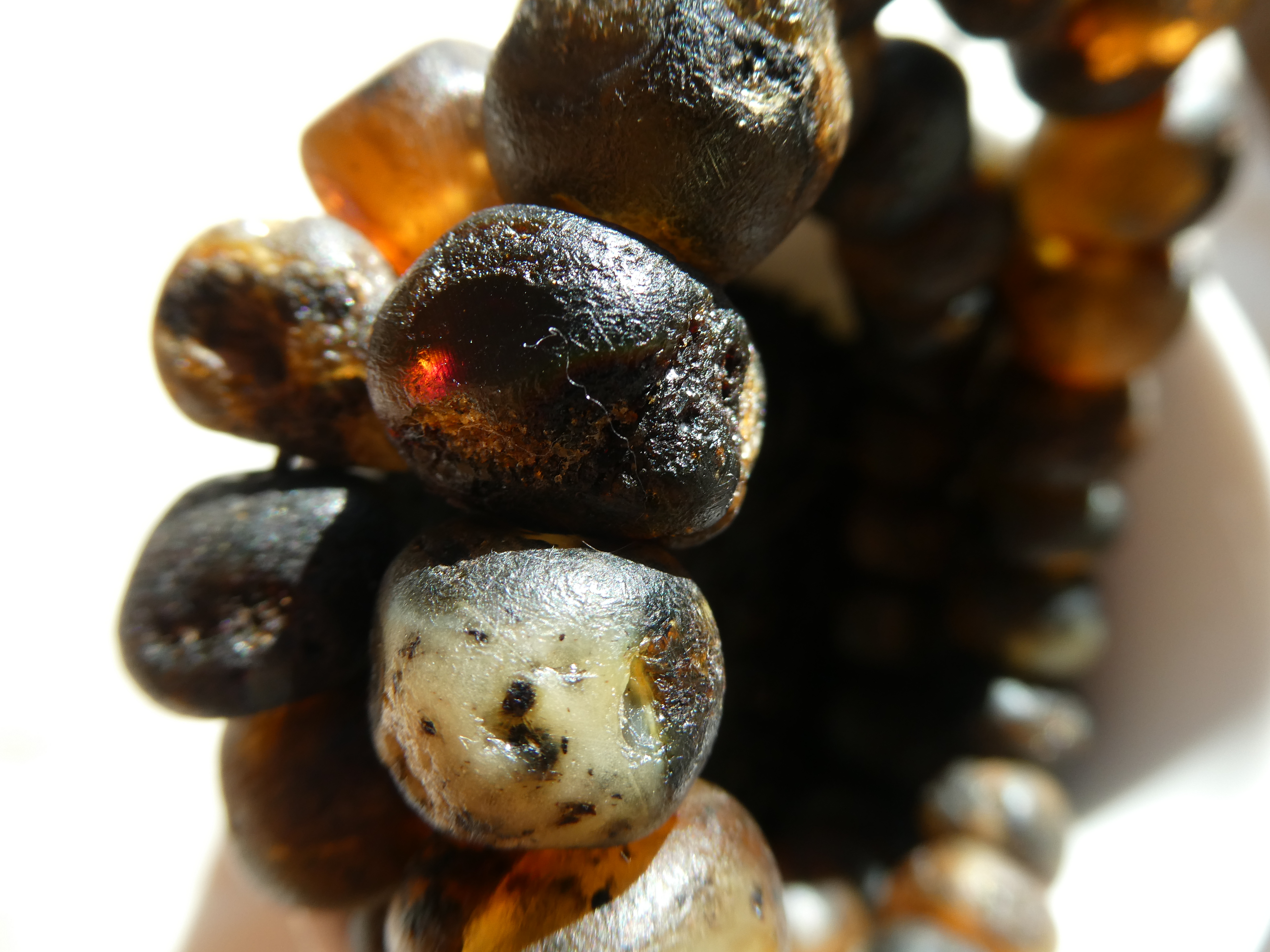 SHAMAN'S DREAM AMBER BEADS Rough Polished Natural Dark & Yellow Baltic Amber Bracelet