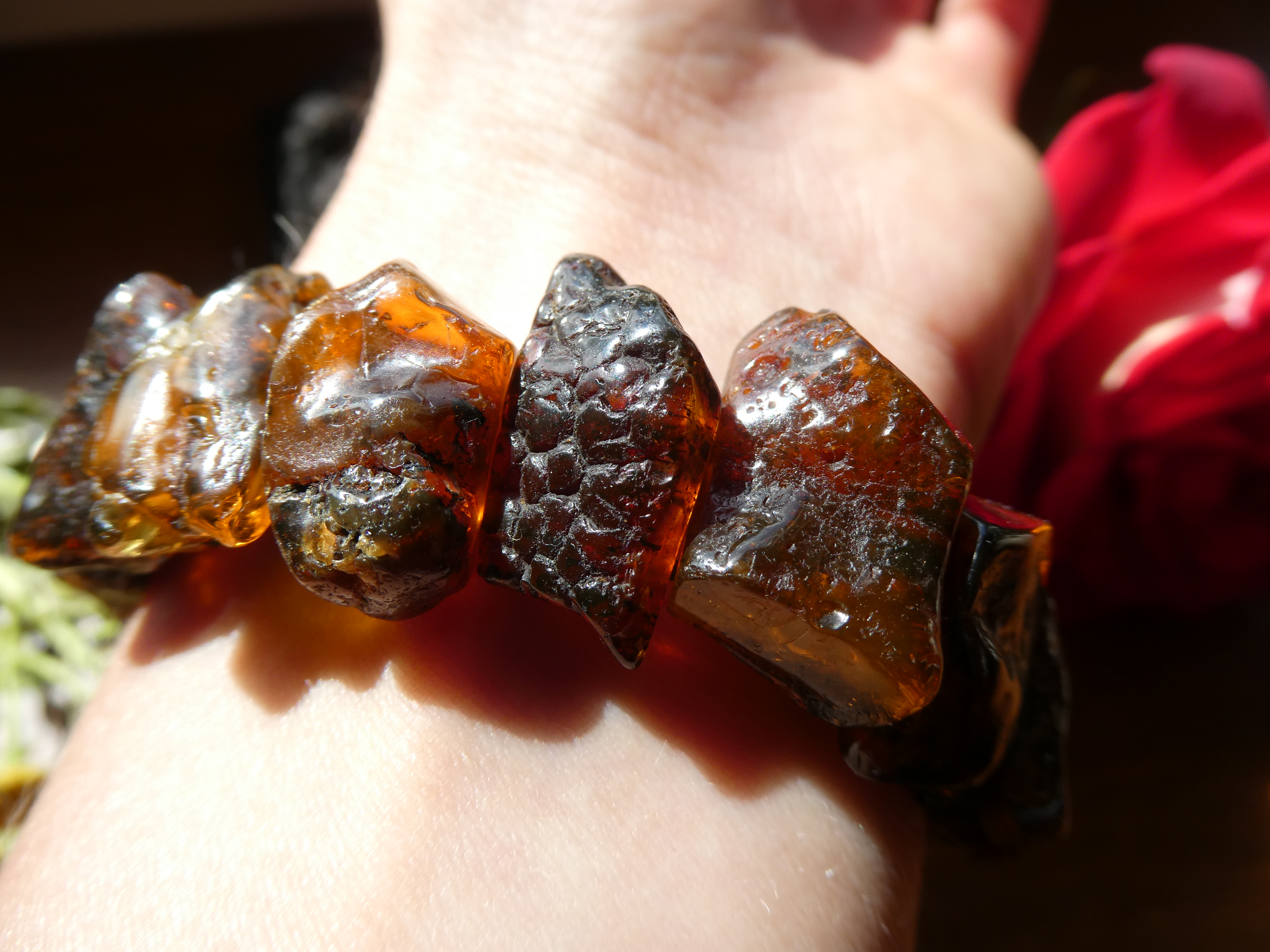 GOLD OF THE NORTH Unique Rough Natural Baltic Amber Bracelet
