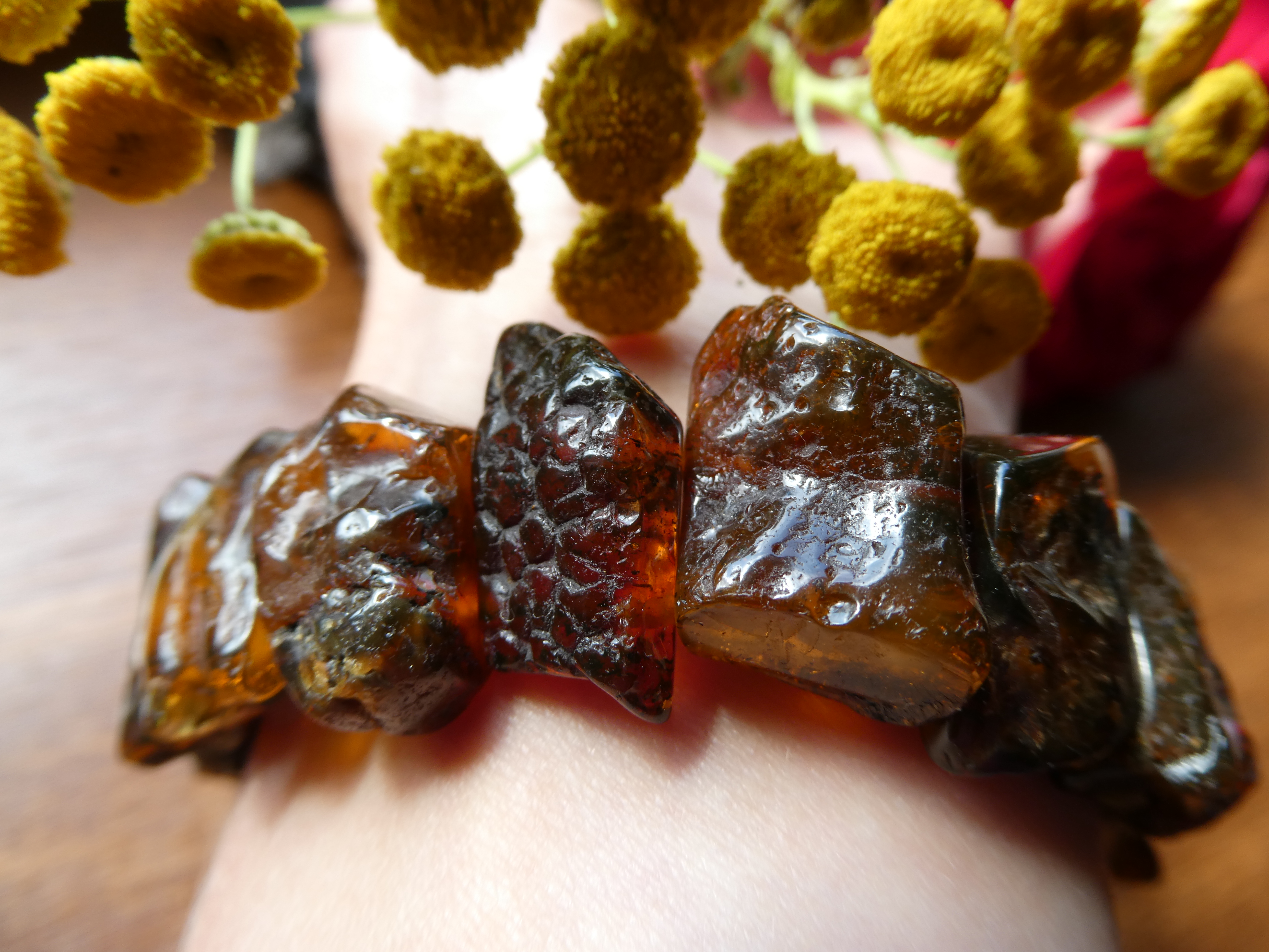 GOLD OF THE NORTH Unique Rough Natural Baltic Amber Bracelet