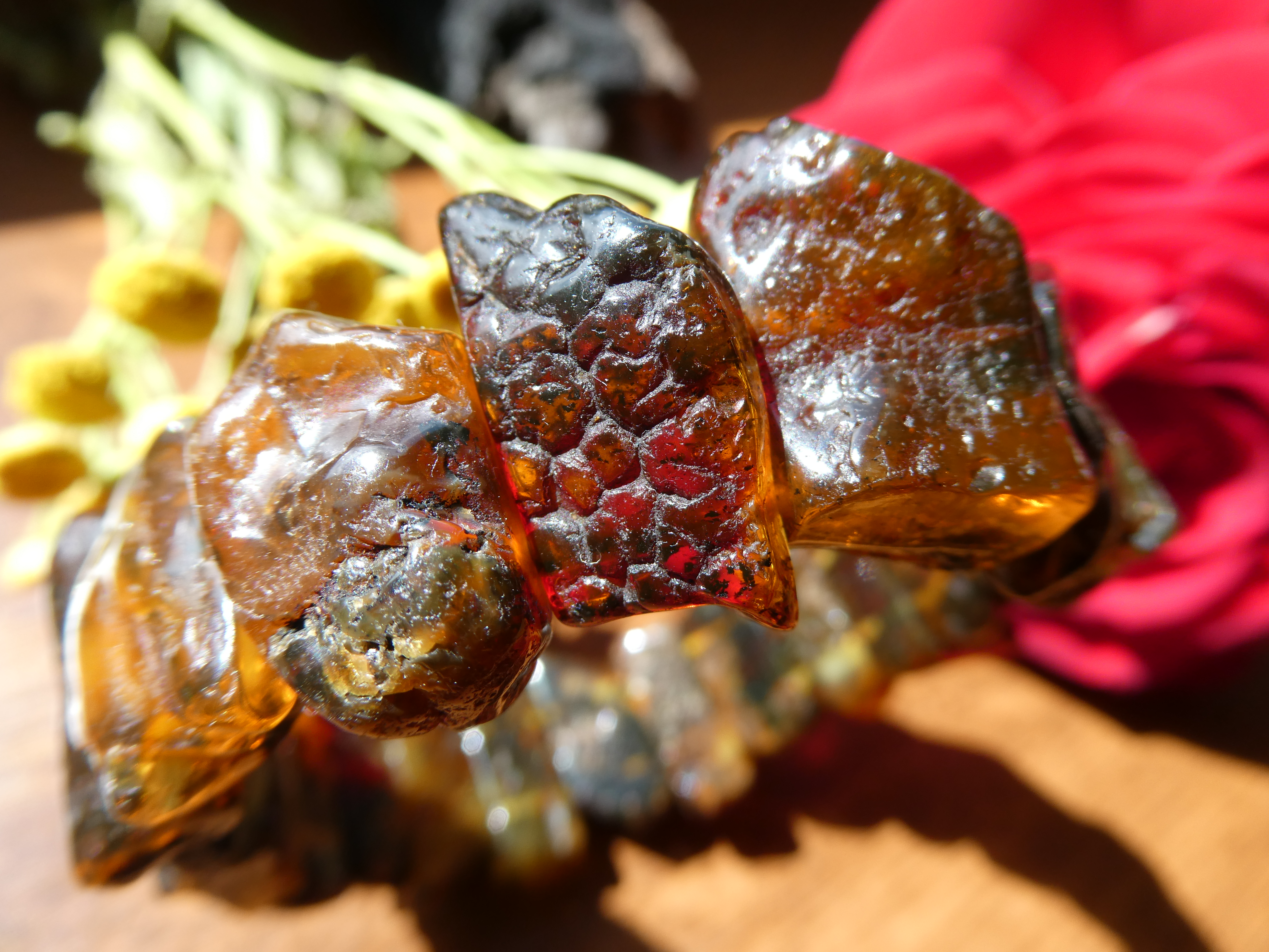 GOLD OF THE NORTH Unique Rough Natural Baltic Amber Bracelet