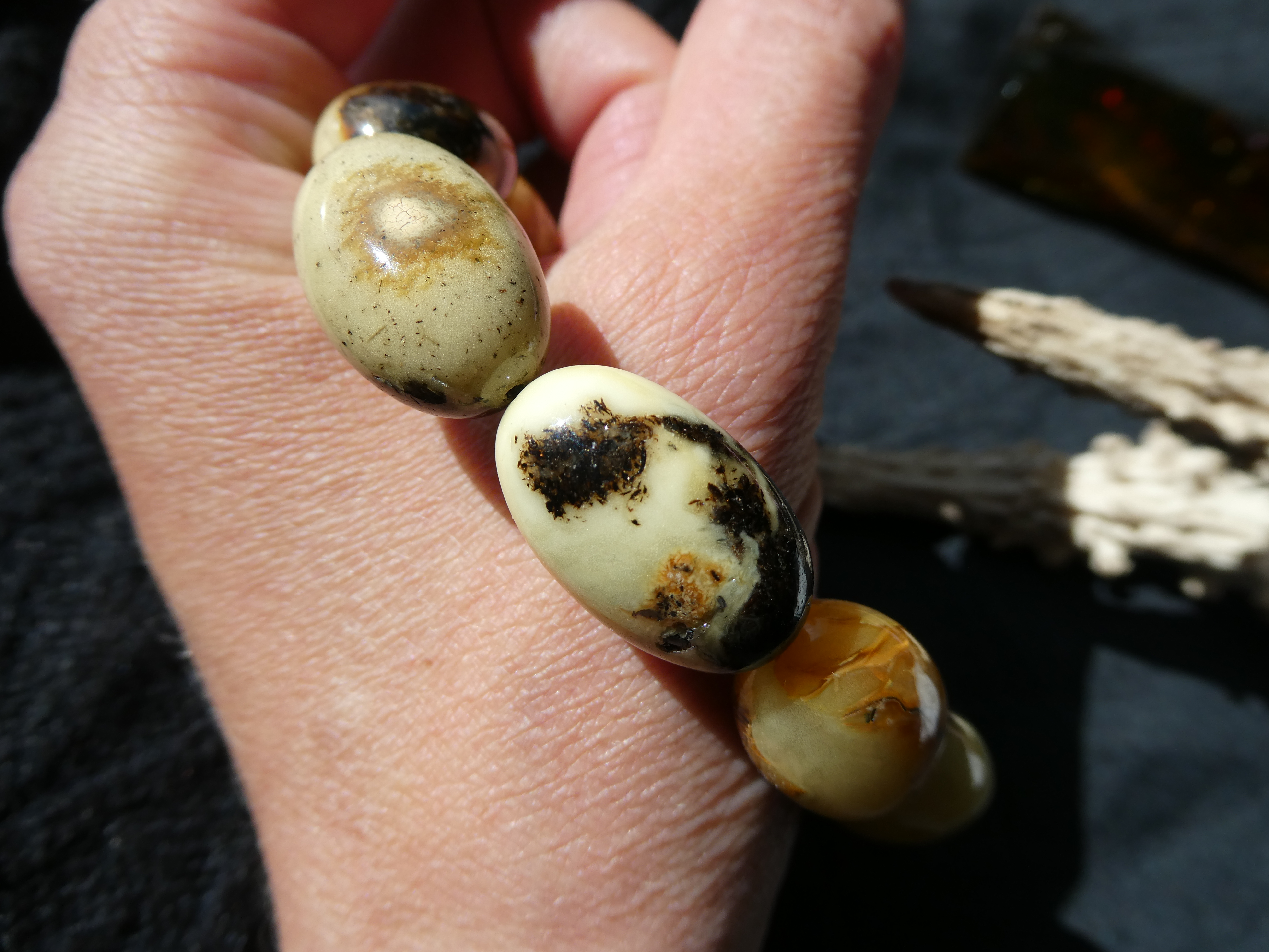 AMBER SHAMANS EXCLUSIVE Silk Touch Unique Polished Genuine Natural Colorful Baltic Amber Bracelet