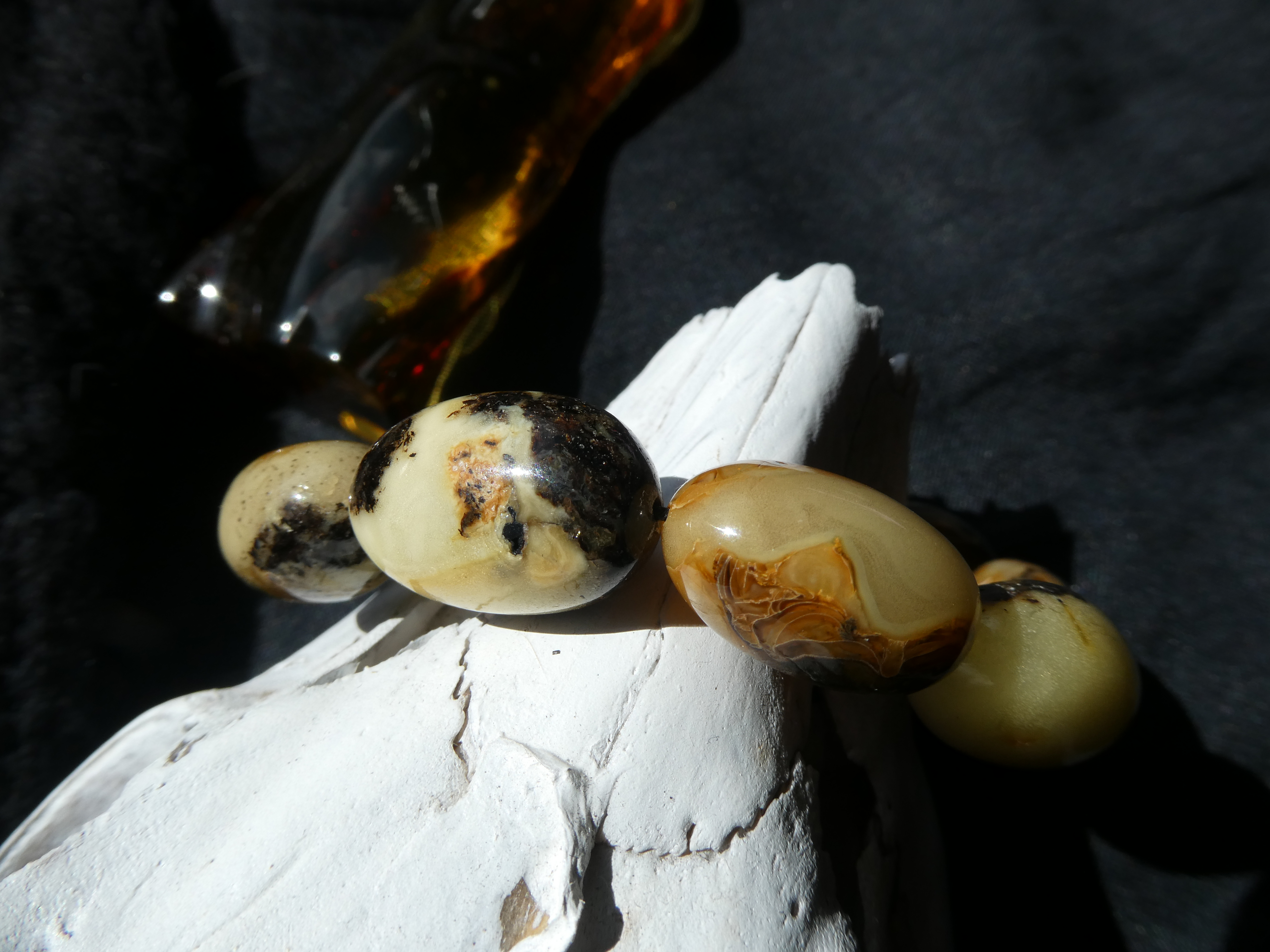 AMBER SHAMANS EXCLUSIVE Silk Touch Unique Polished Genuine Natural Colorful Baltic Amber Bracelet