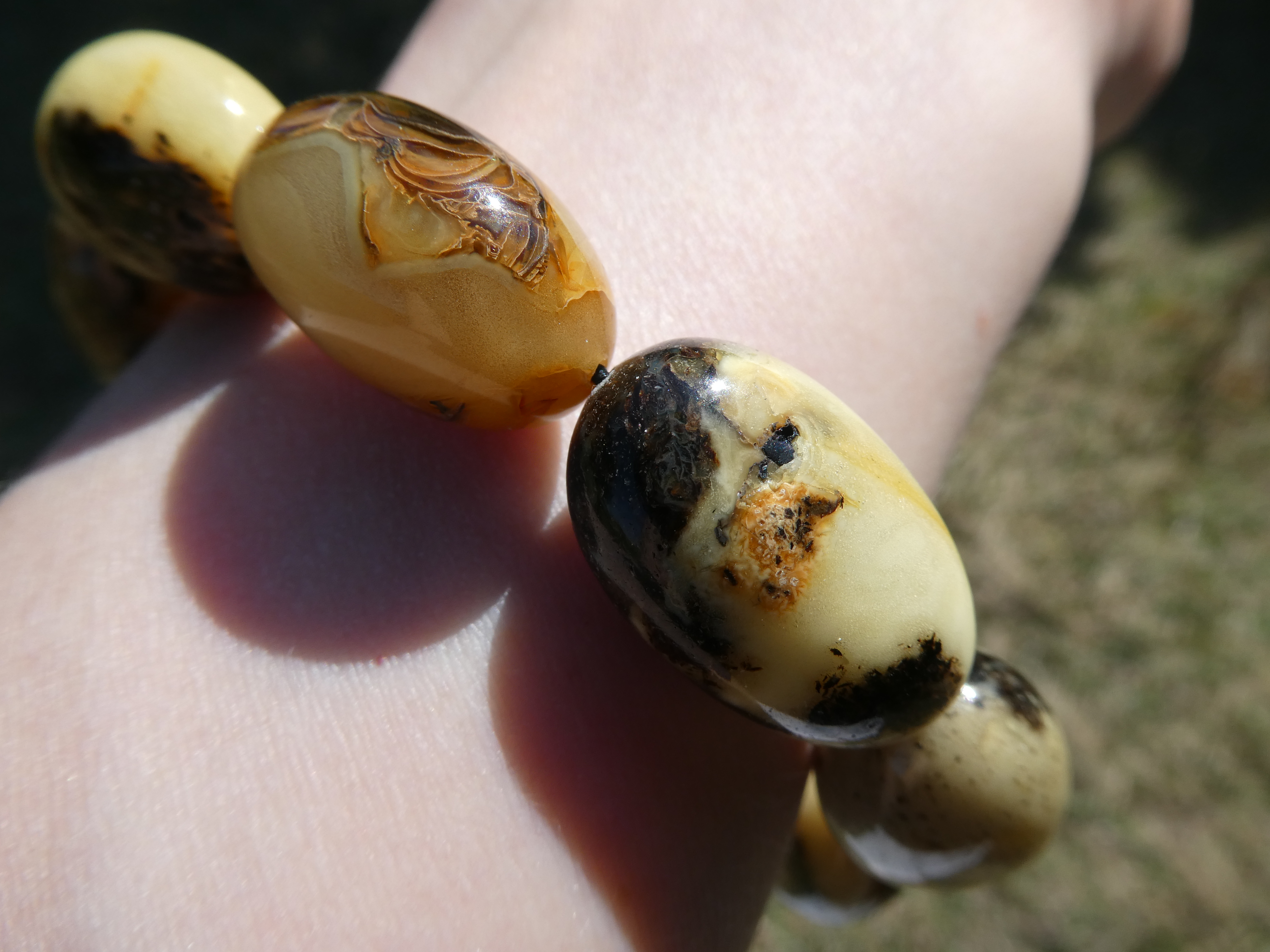 AMBER SHAMANS EXCLUSIVE Silk Touch Unique Polished Genuine Natural Colorful Baltic Amber Bracelet