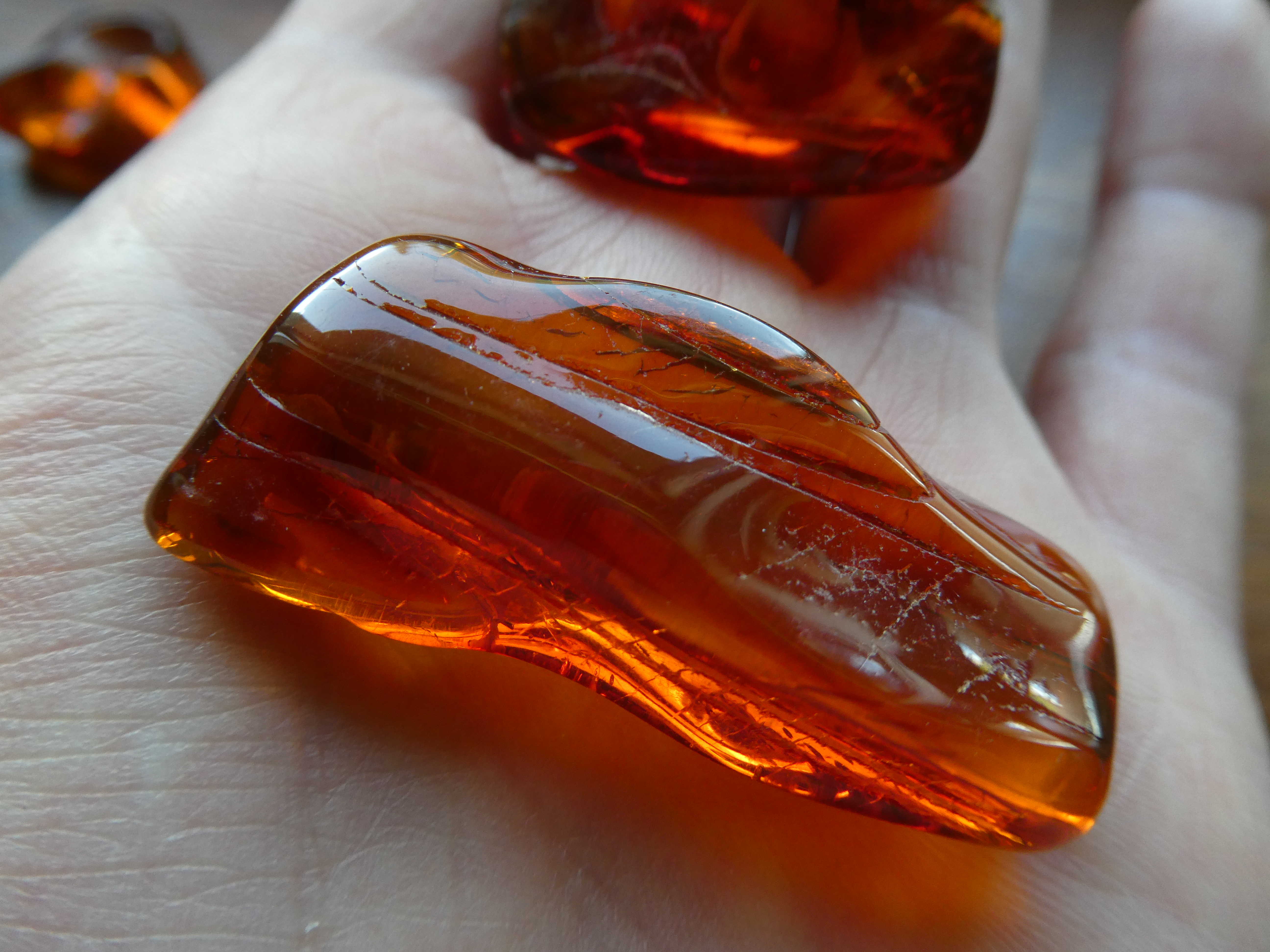 Fiery Translucent Red RADIANT BALTIC AMBER Stone // Natural Untreated Healer