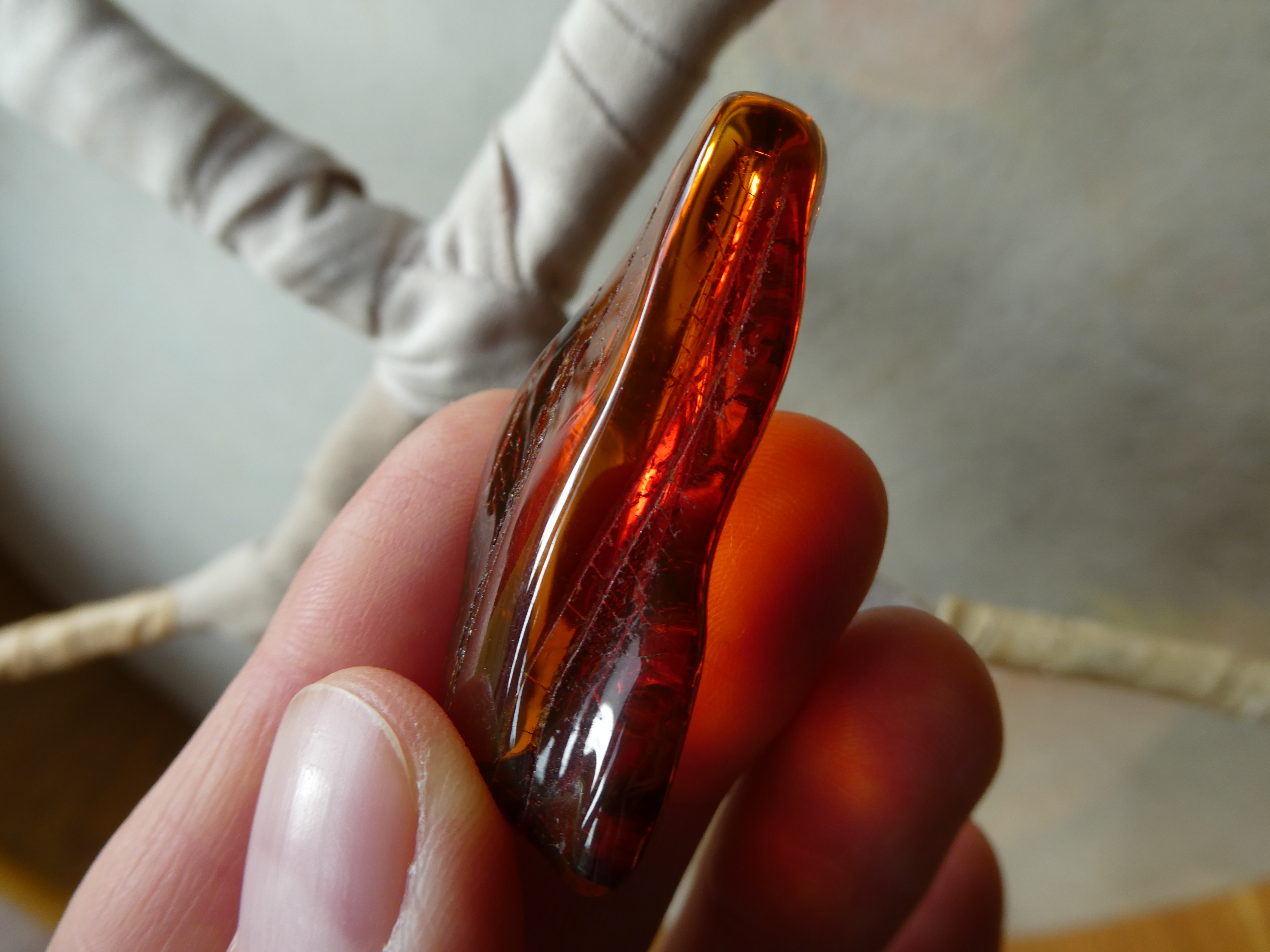 Fiery Translucent Red RADIANT BALTIC AMBER Stone // Natural Untreated Healer