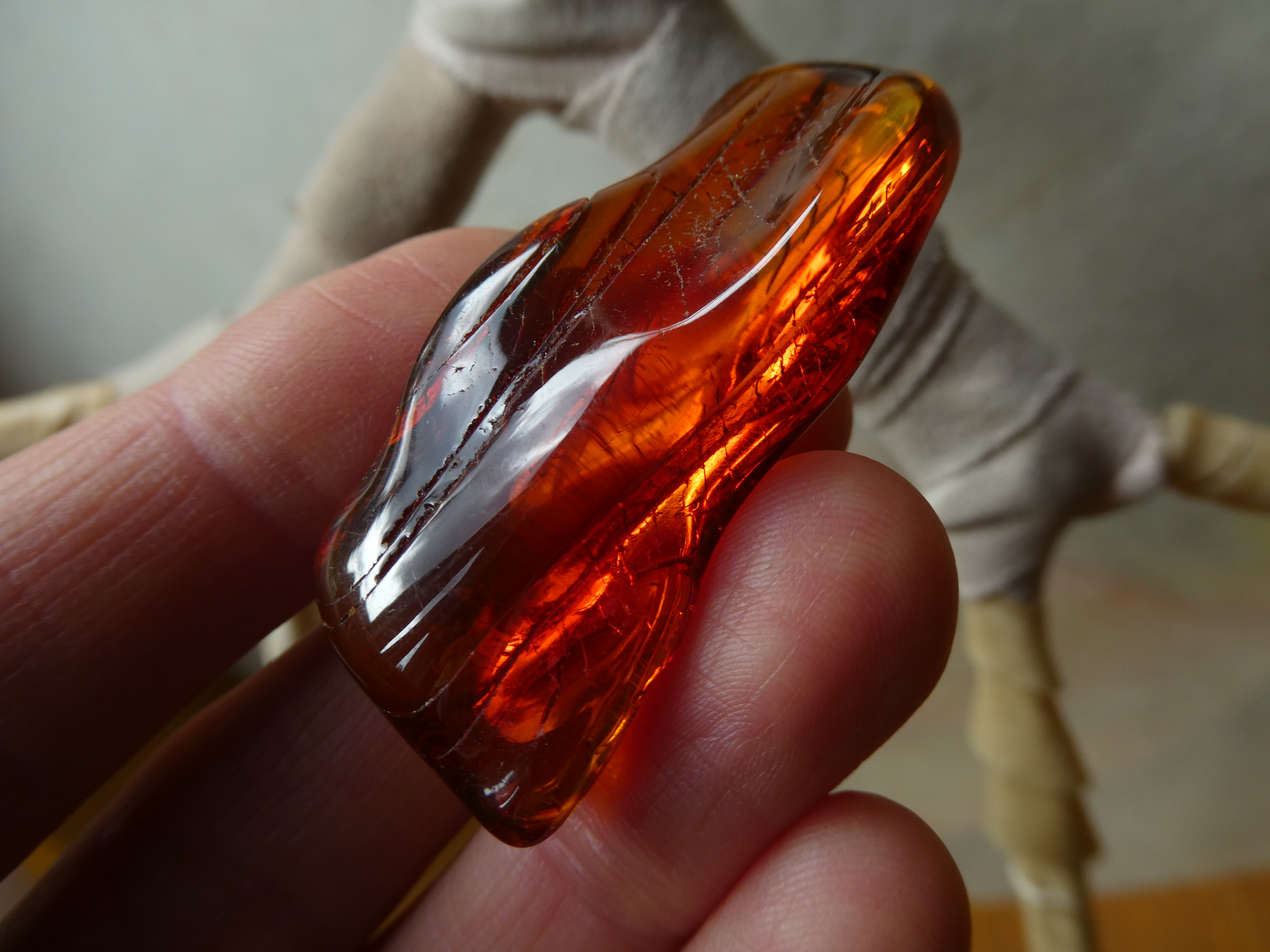 Fiery Translucent Red RADIANT BALTIC AMBER Stone // Natural Untreated Healer
