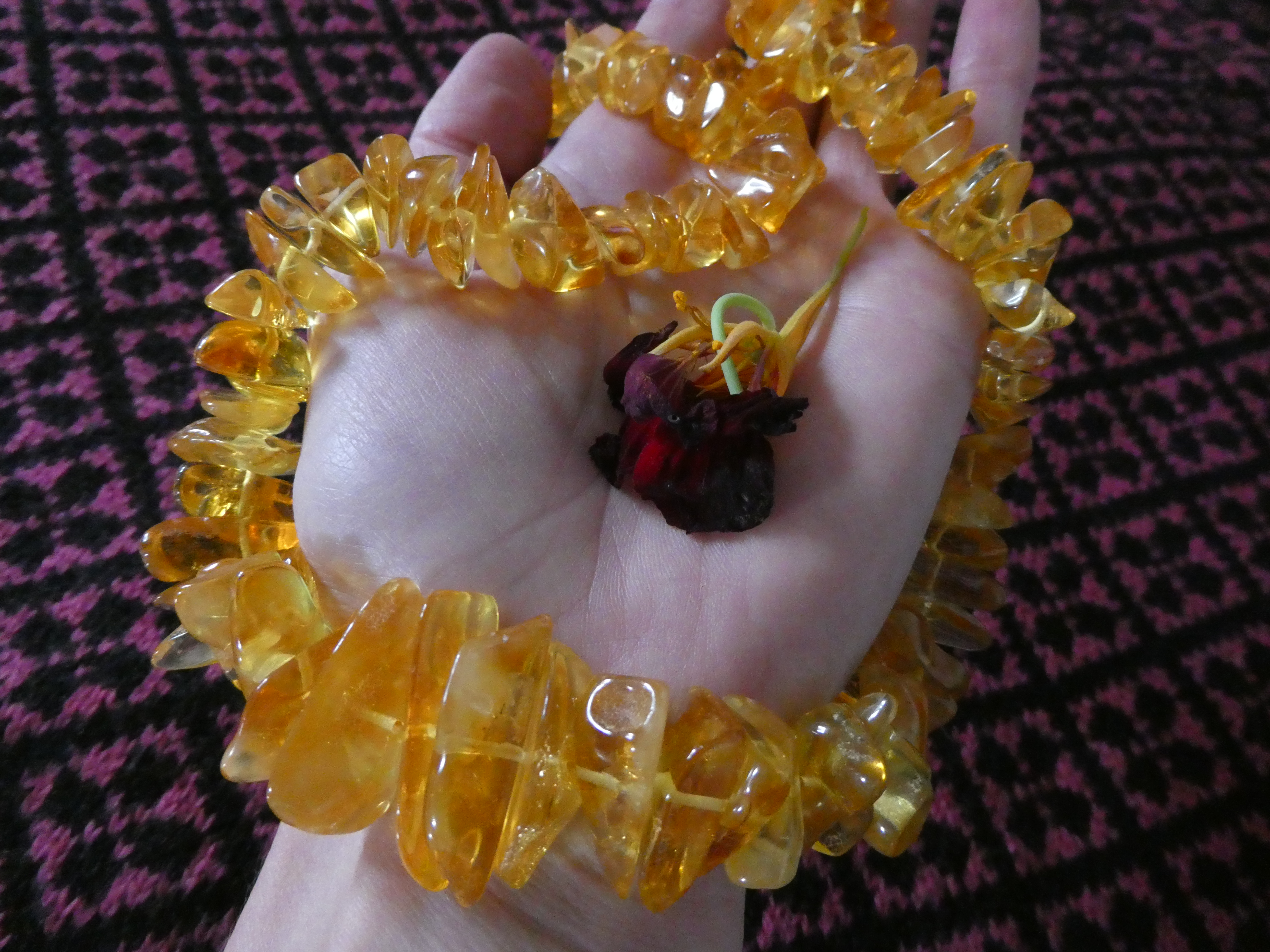 AMBER BLESSINGS Transparent Lustrous Yellow Sunshine Color Polished Amber Necklace