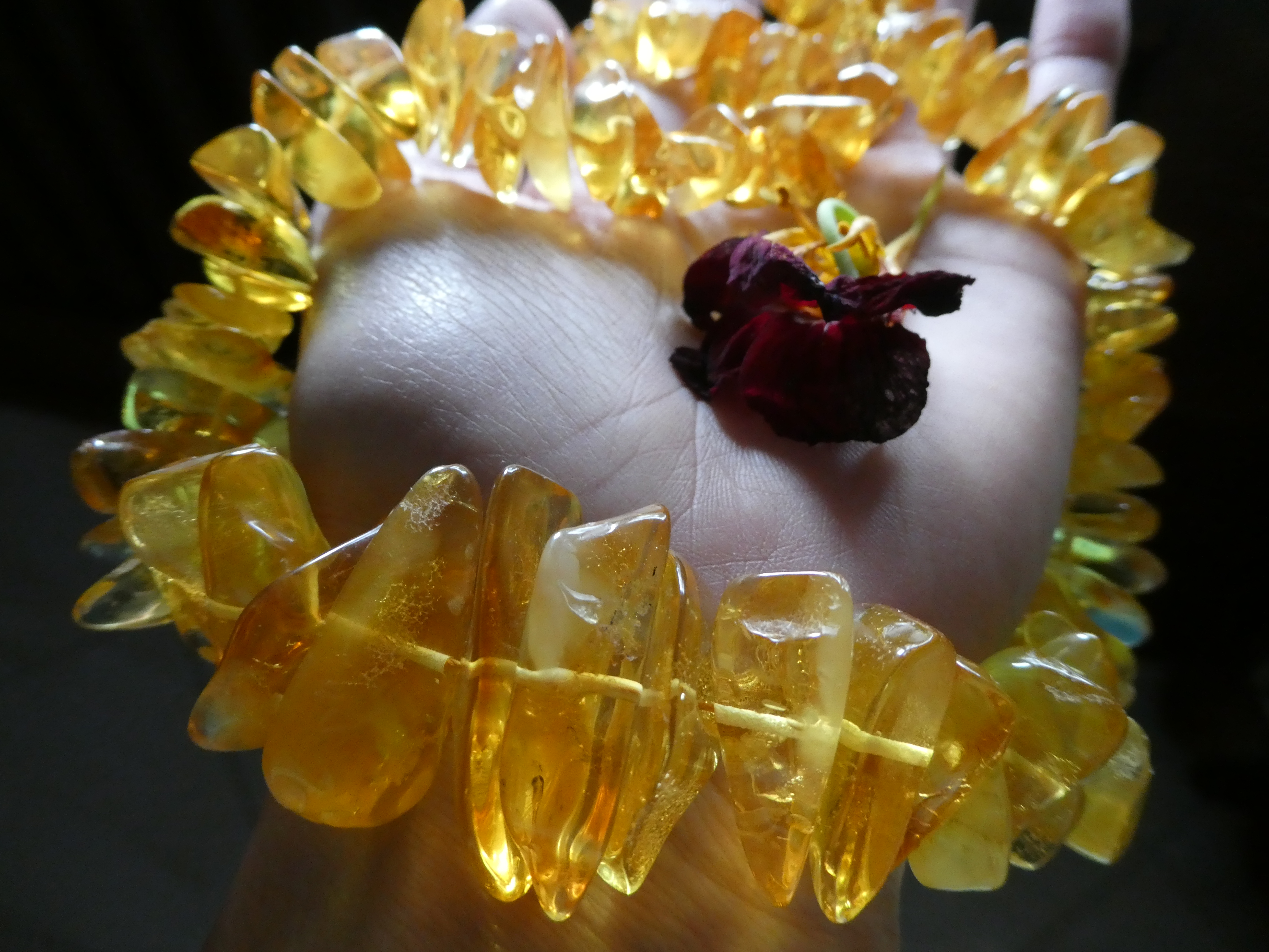 AMBER BLESSINGS Transparent Lustrous Yellow Sunshine Color Polished Amber Necklace
