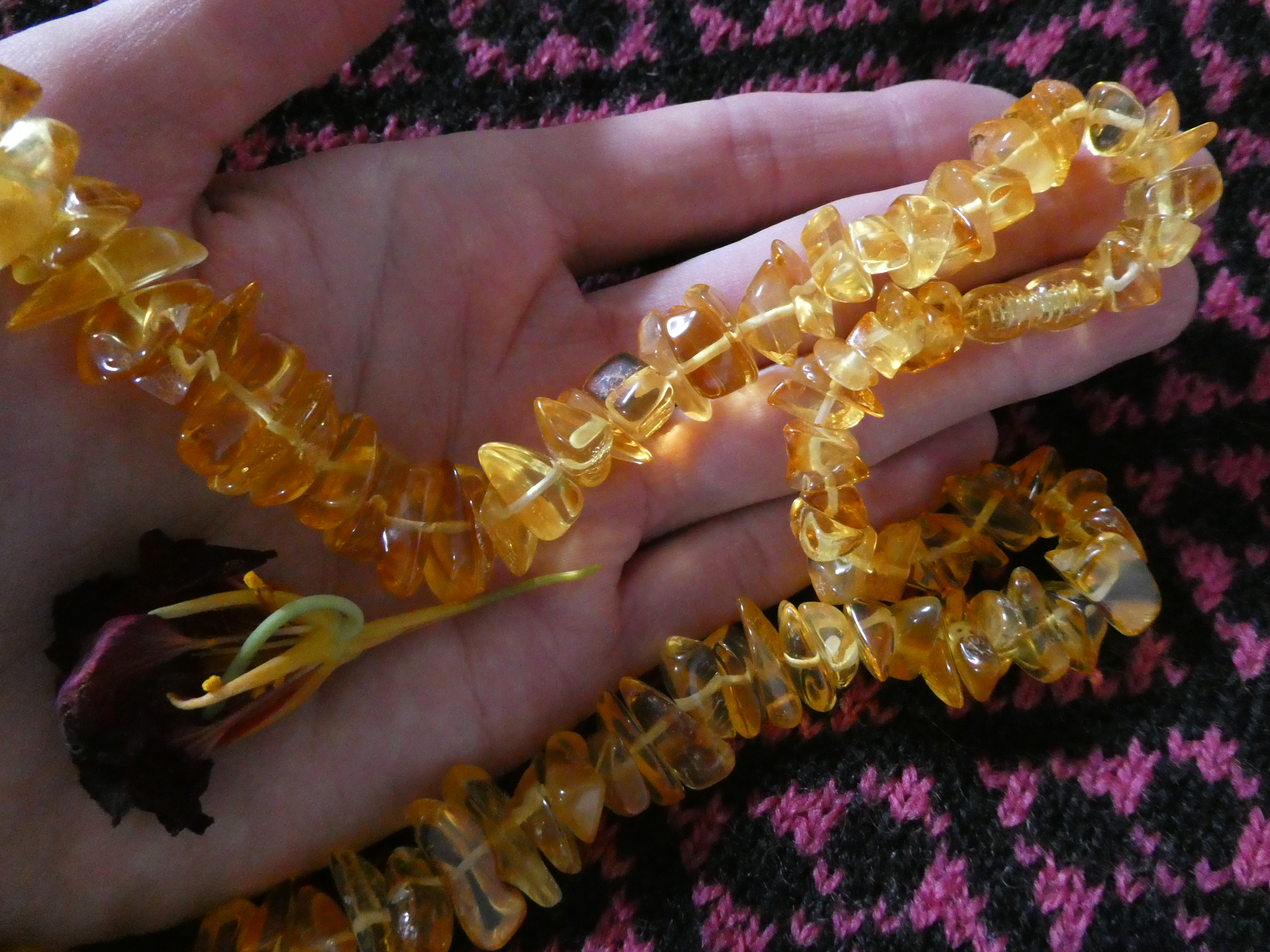 AMBER BLESSINGS Transparent Lustrous Yellow Sunshine Color Polished Amber Necklace