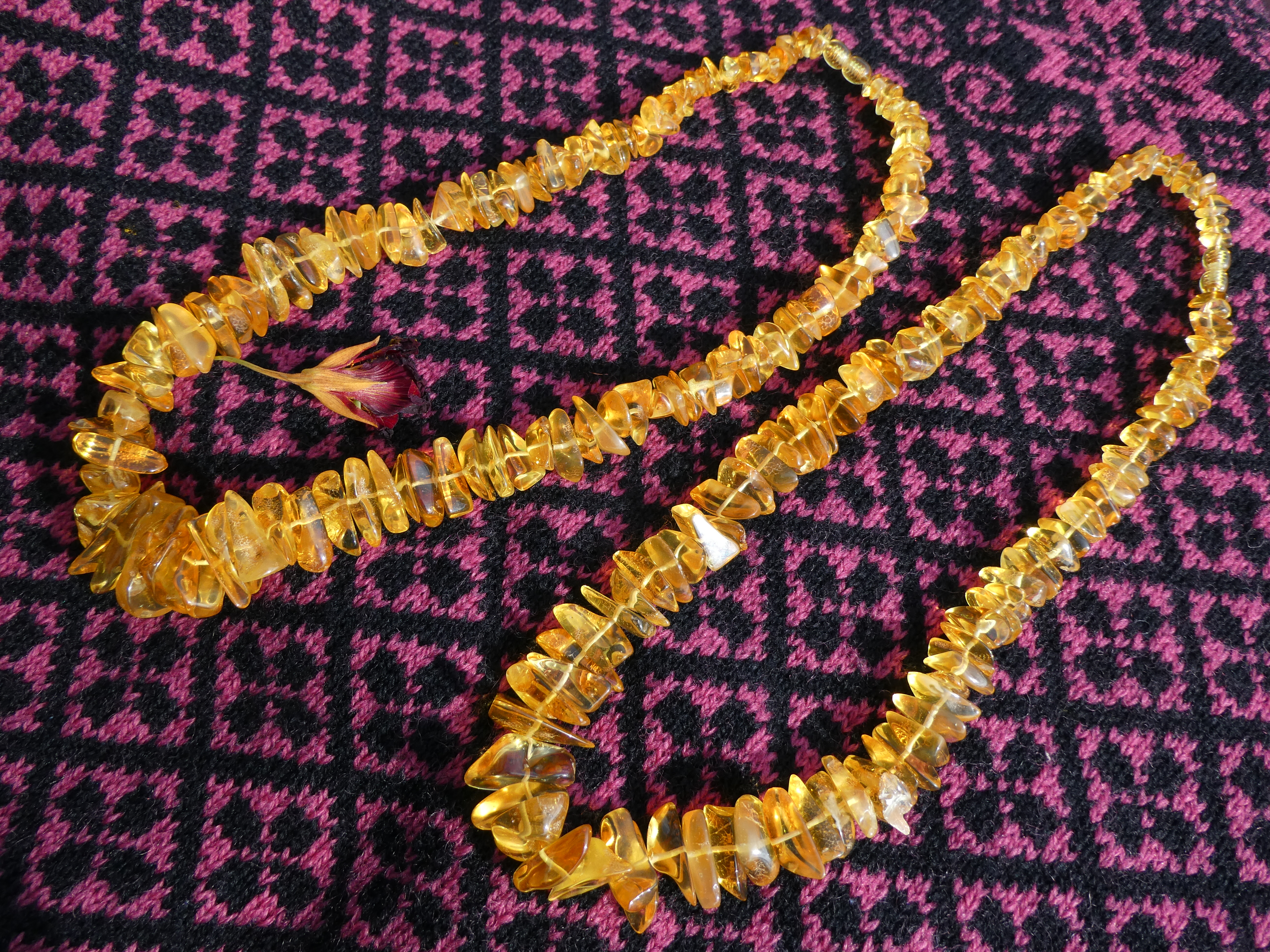 AMBER BLESSINGS Transparent Lustrous Yellow Sunshine Color Polished Amber Necklace
