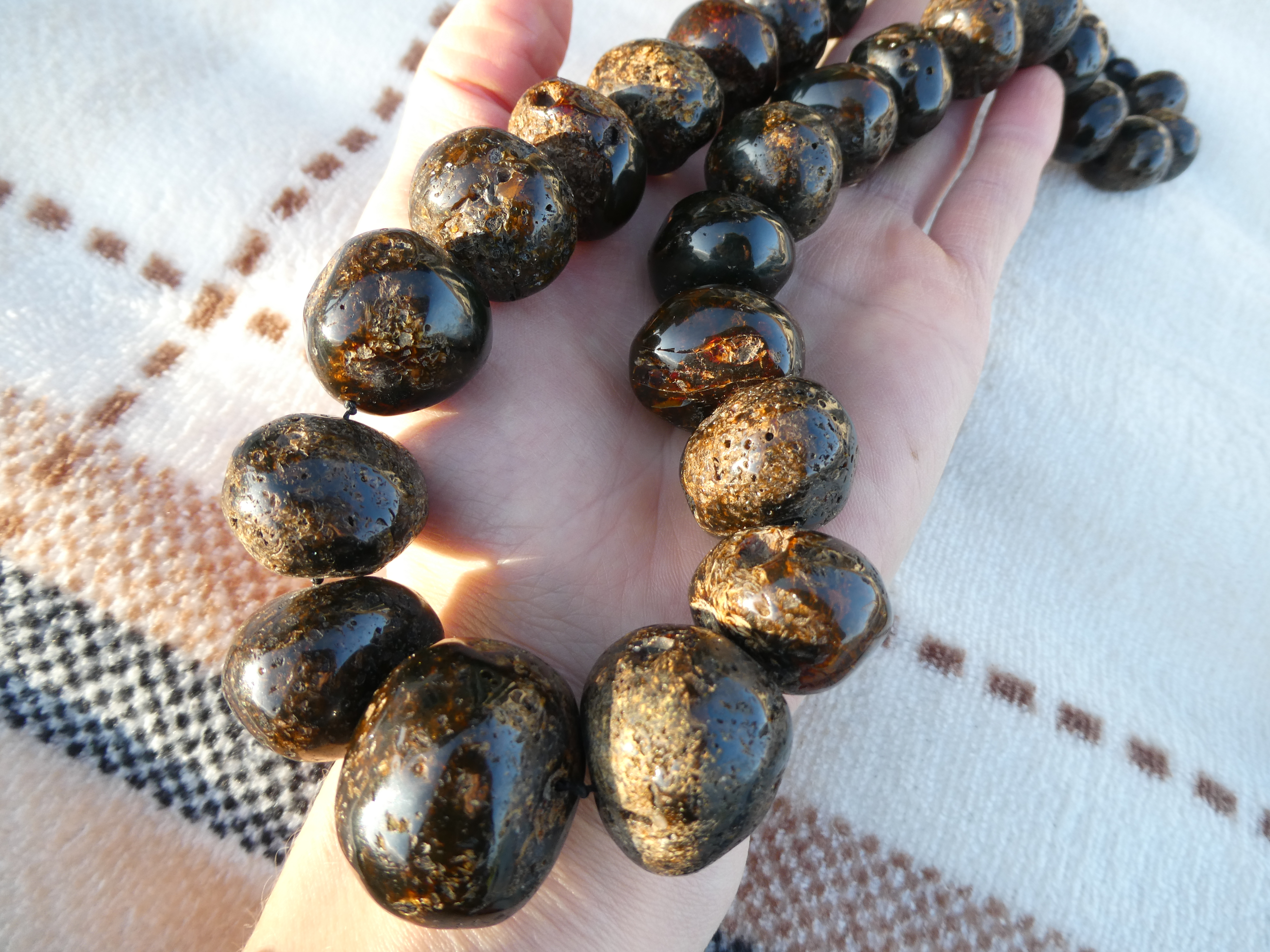 EPIC HUGE AMBER NECKLACE With Very Rough Polishing/ Super Massive Unique Amber Jewelry